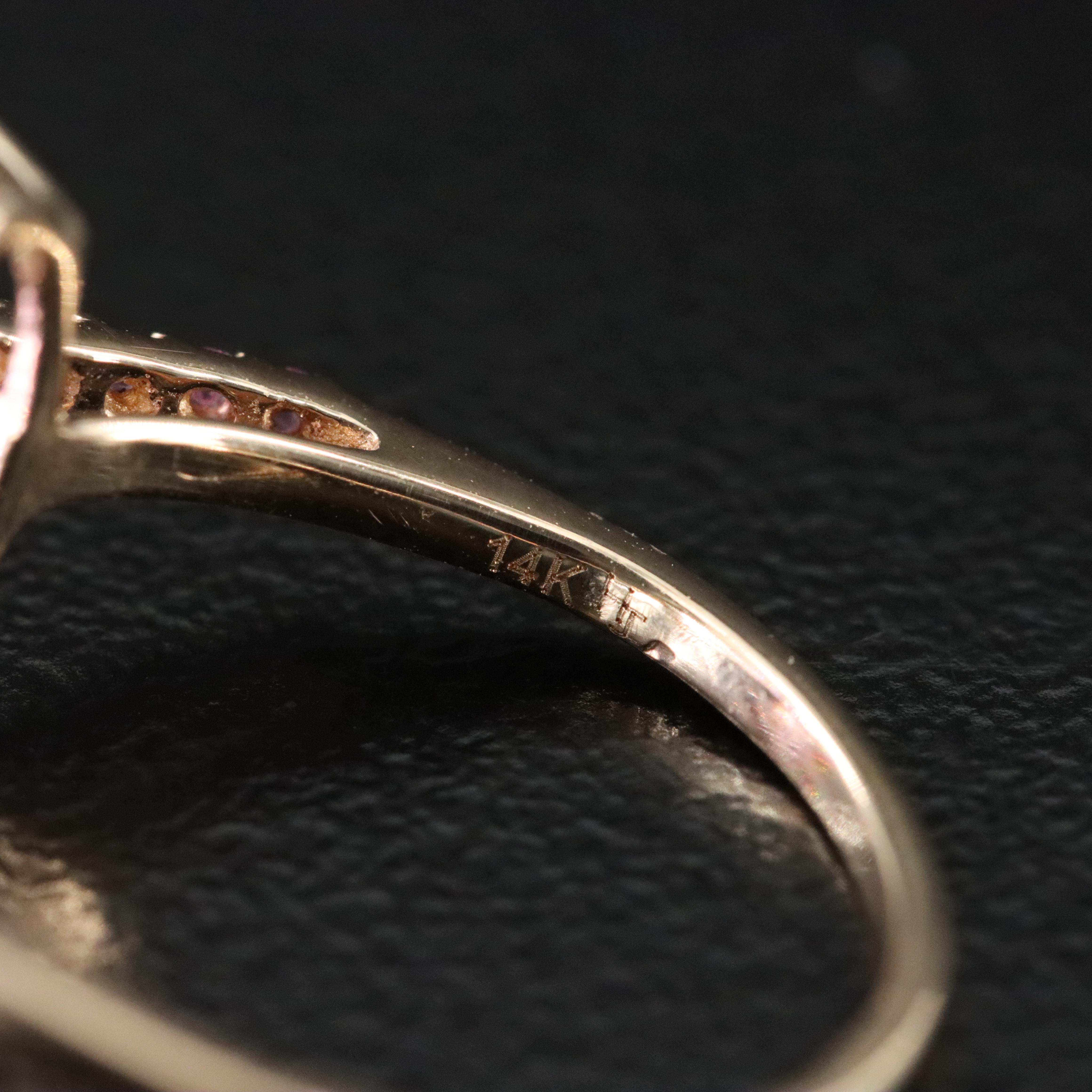 14K Amethyst and Pink Sapphire Ring