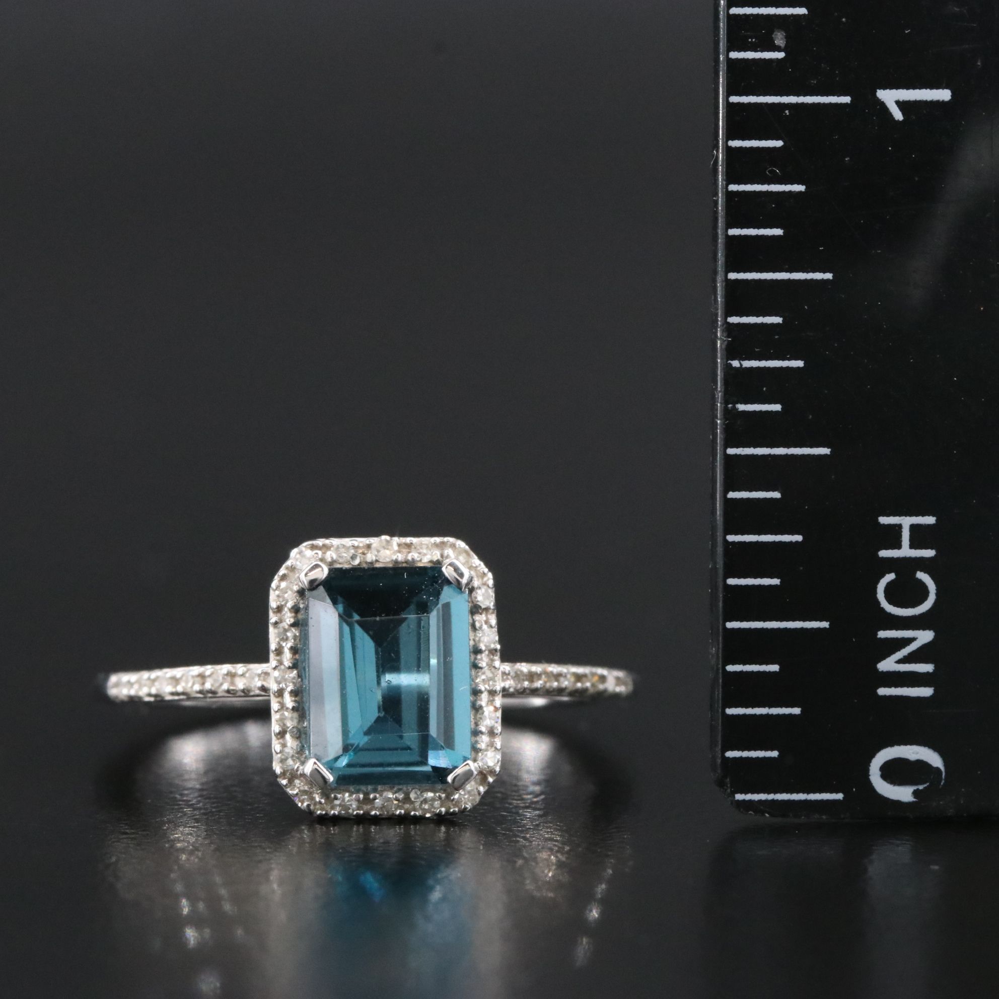 14K London Blue Topaz and Diamond Ring