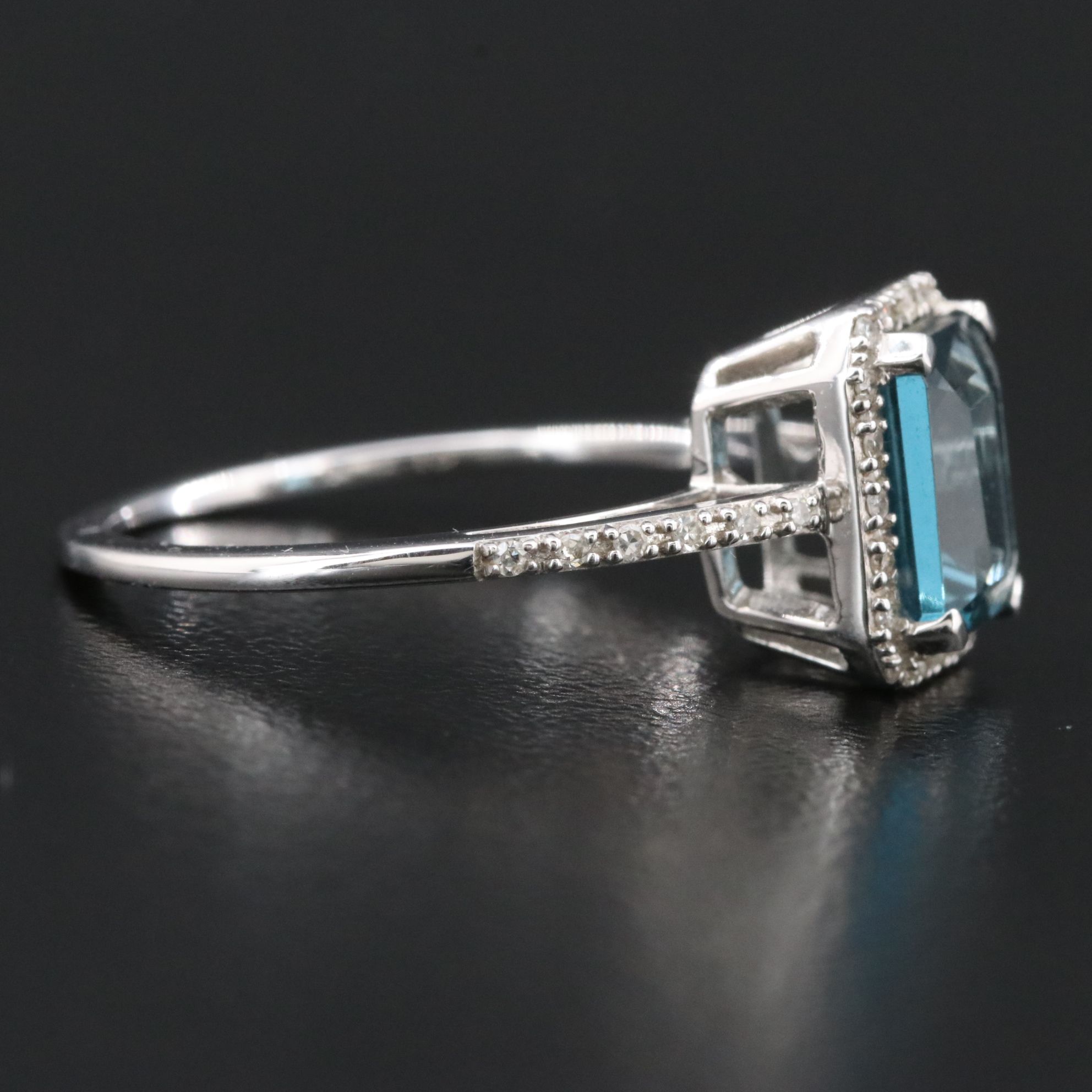 14K London Blue Topaz and Diamond Ring