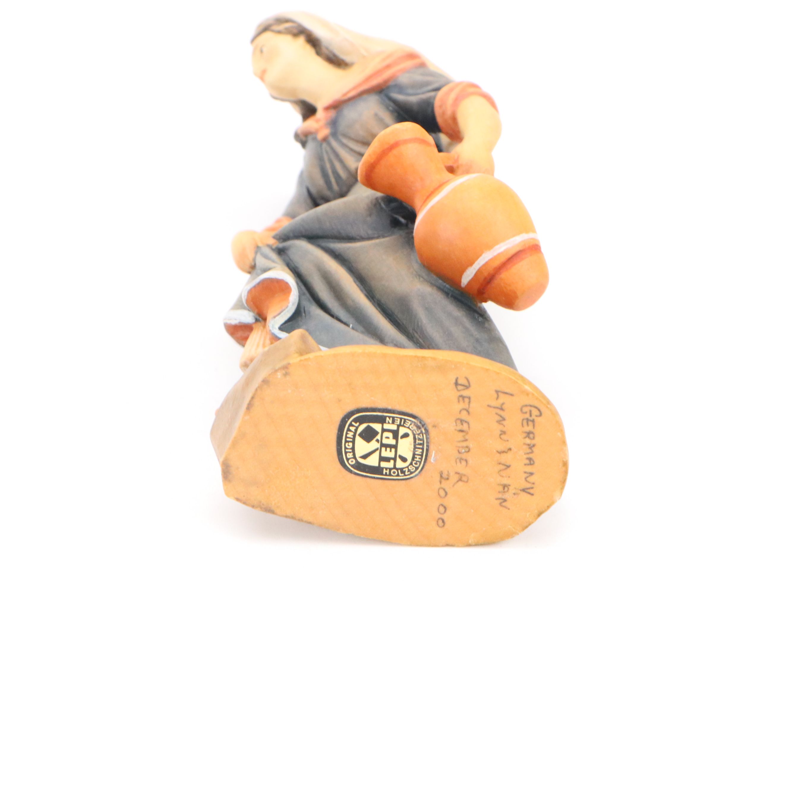 German and Italian Carved Wood Angels with Mary and Child and Woman with Amphora