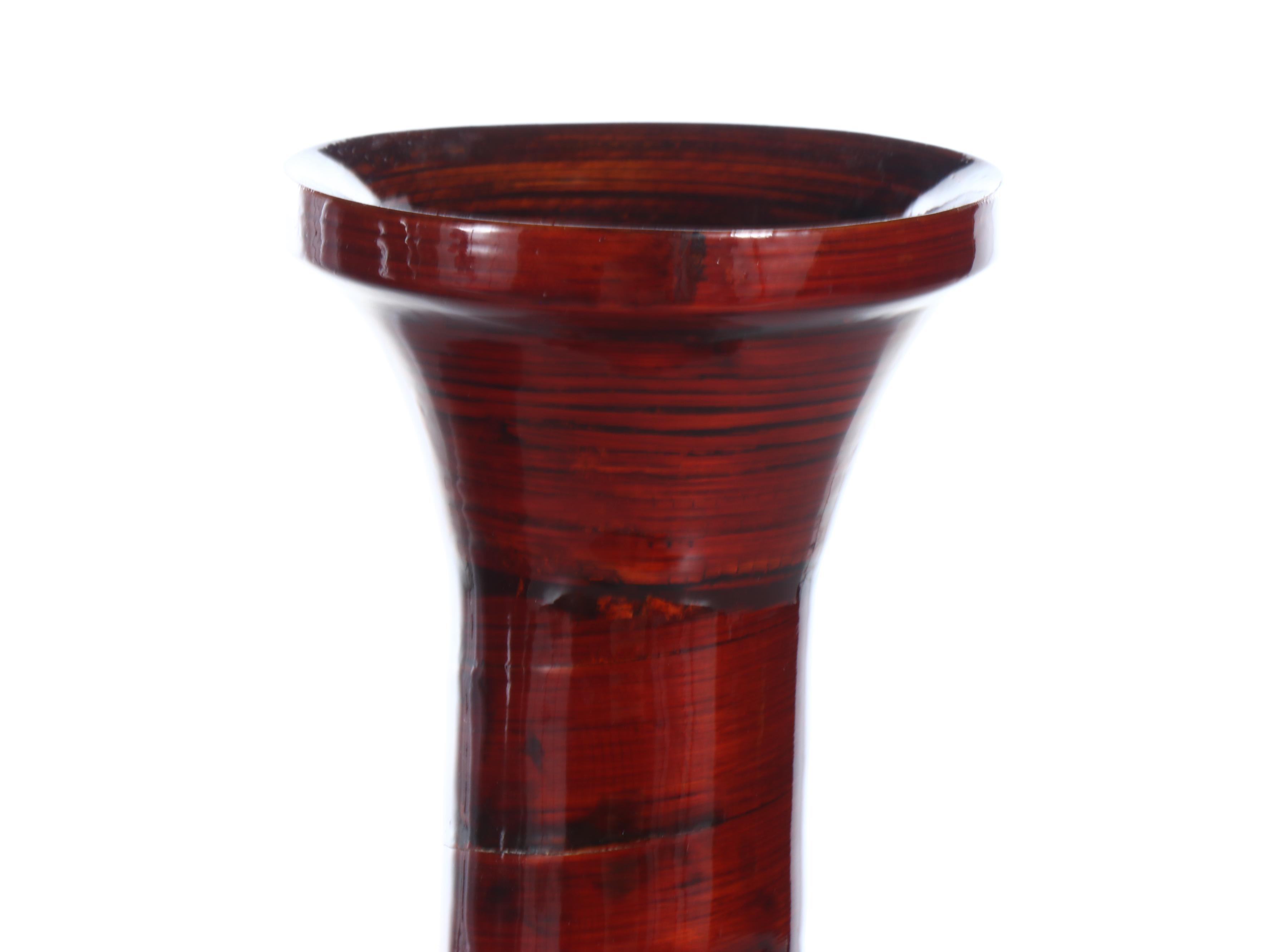 Artificial Berry Plant with Red Bamboo Floor Vases