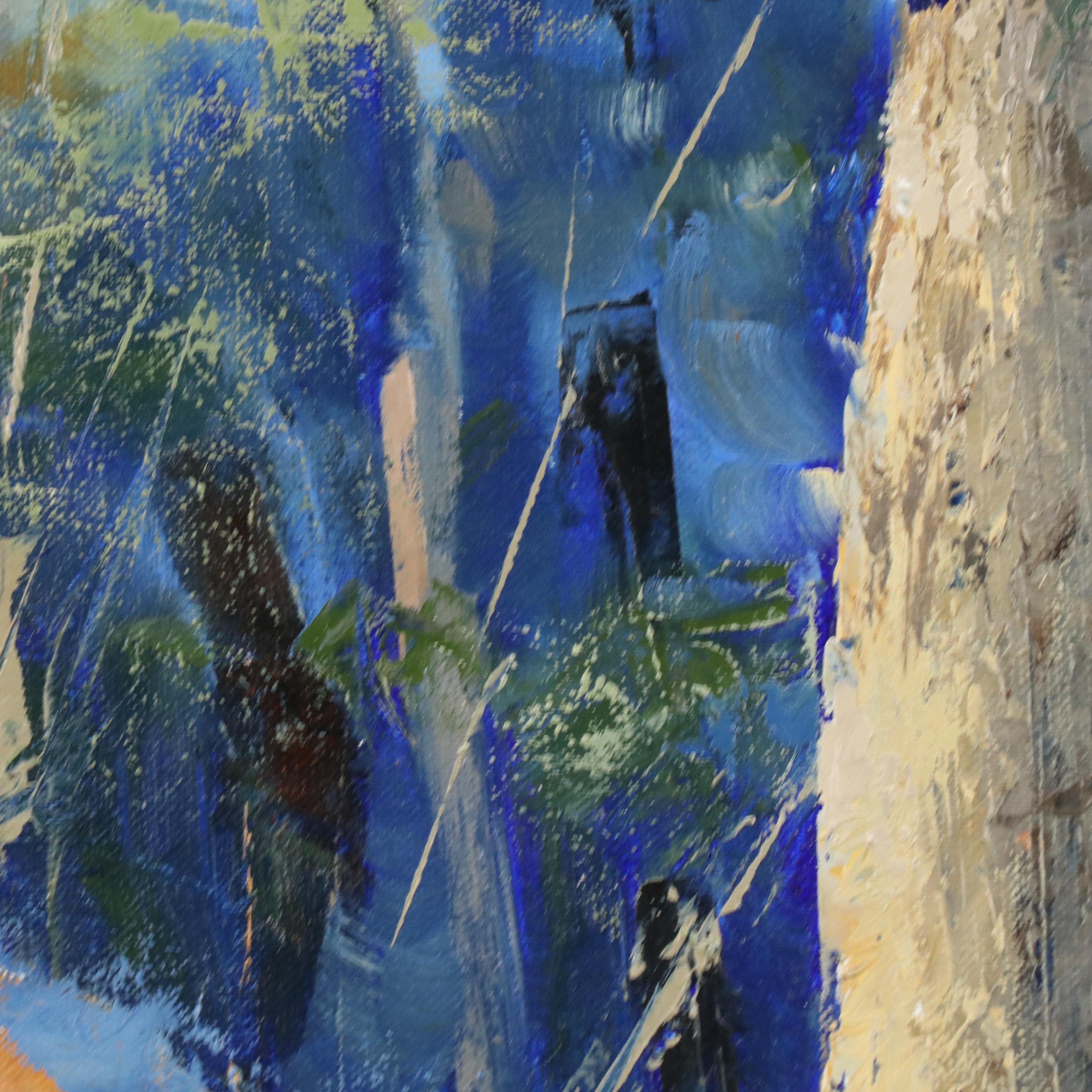 Al Cornett Forestscape Impasto Oil Painting of Fallen Tree, 1997