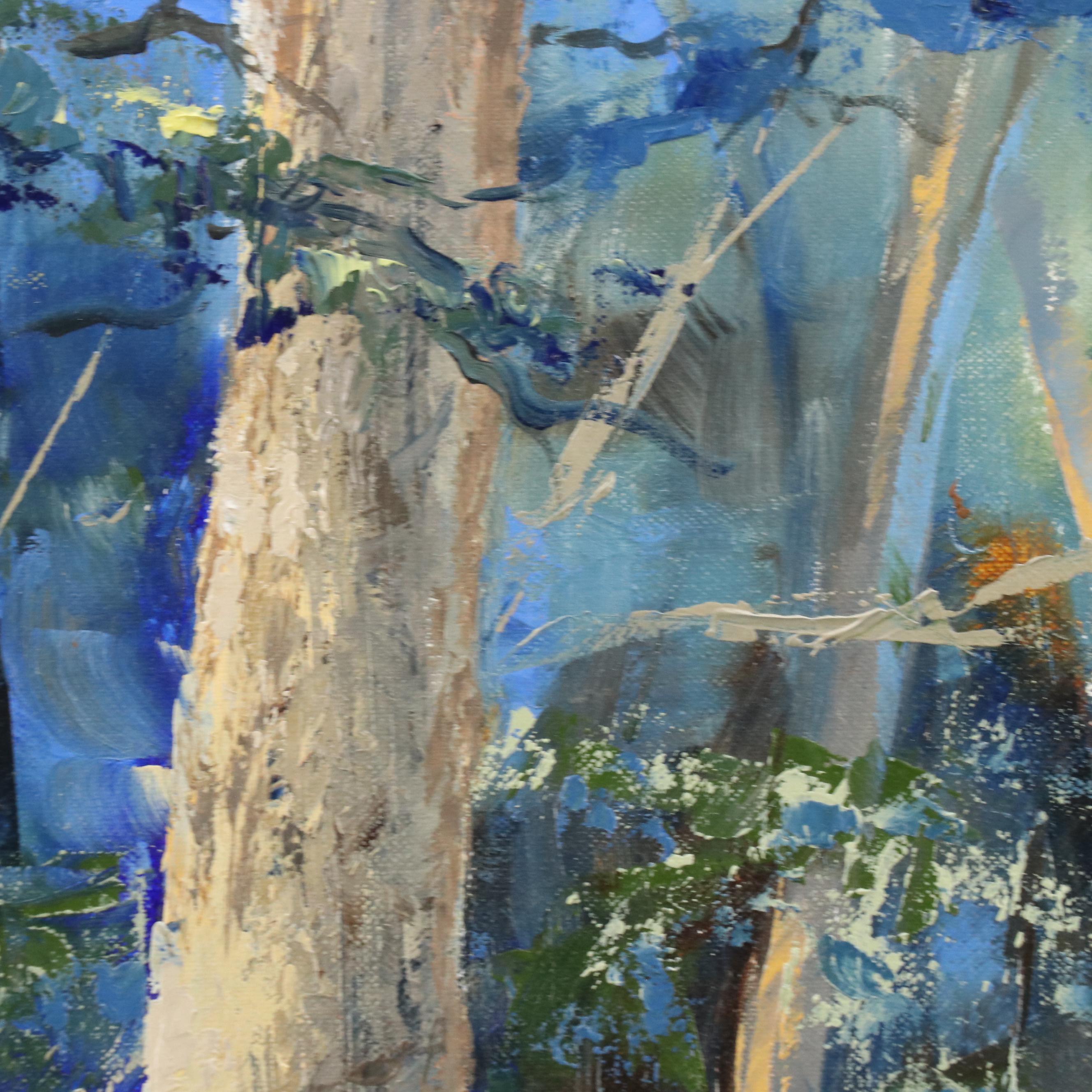 Al Cornett Forestscape Impasto Oil Painting of Fallen Tree, 1997