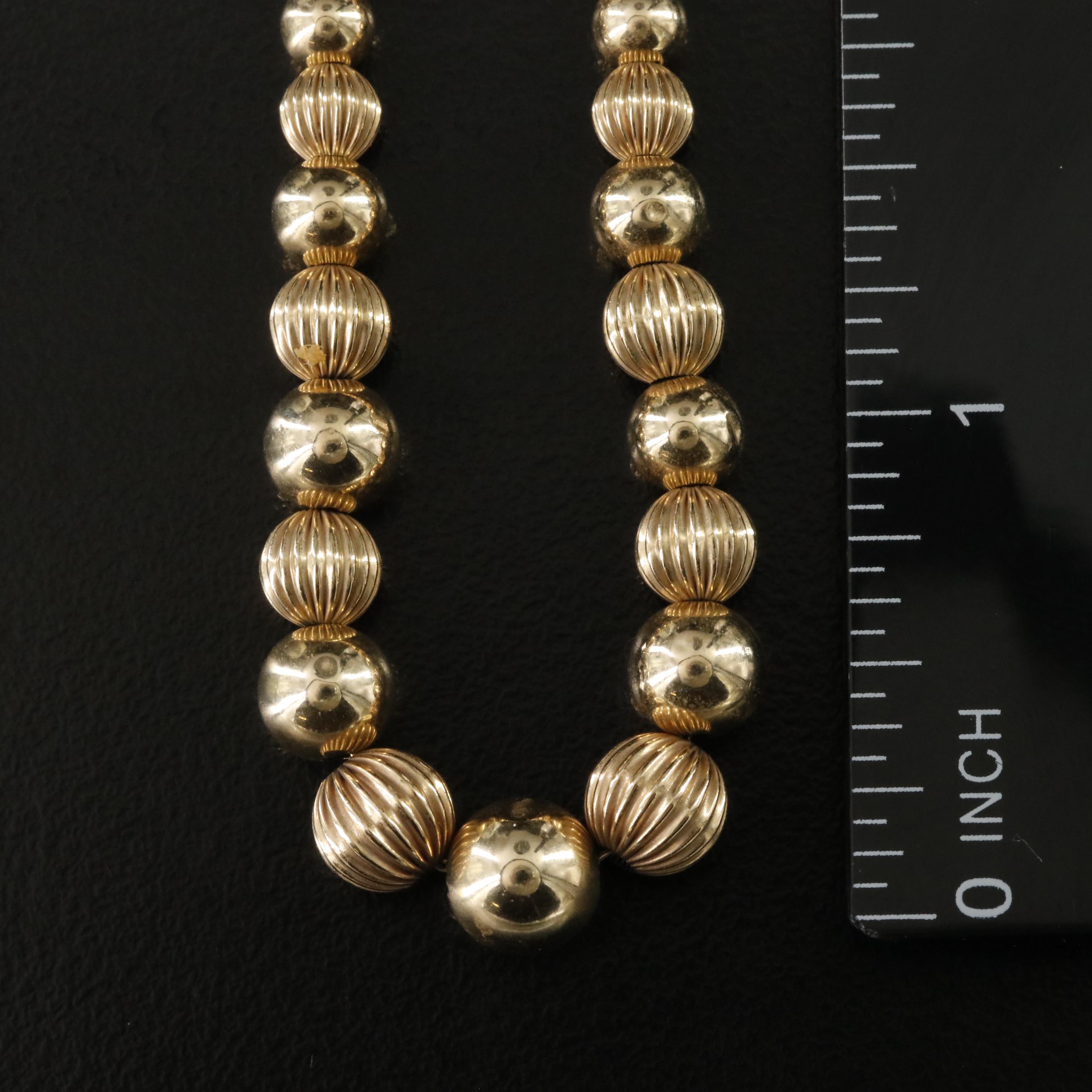 Vintage 14K Graduated Bead Necklace