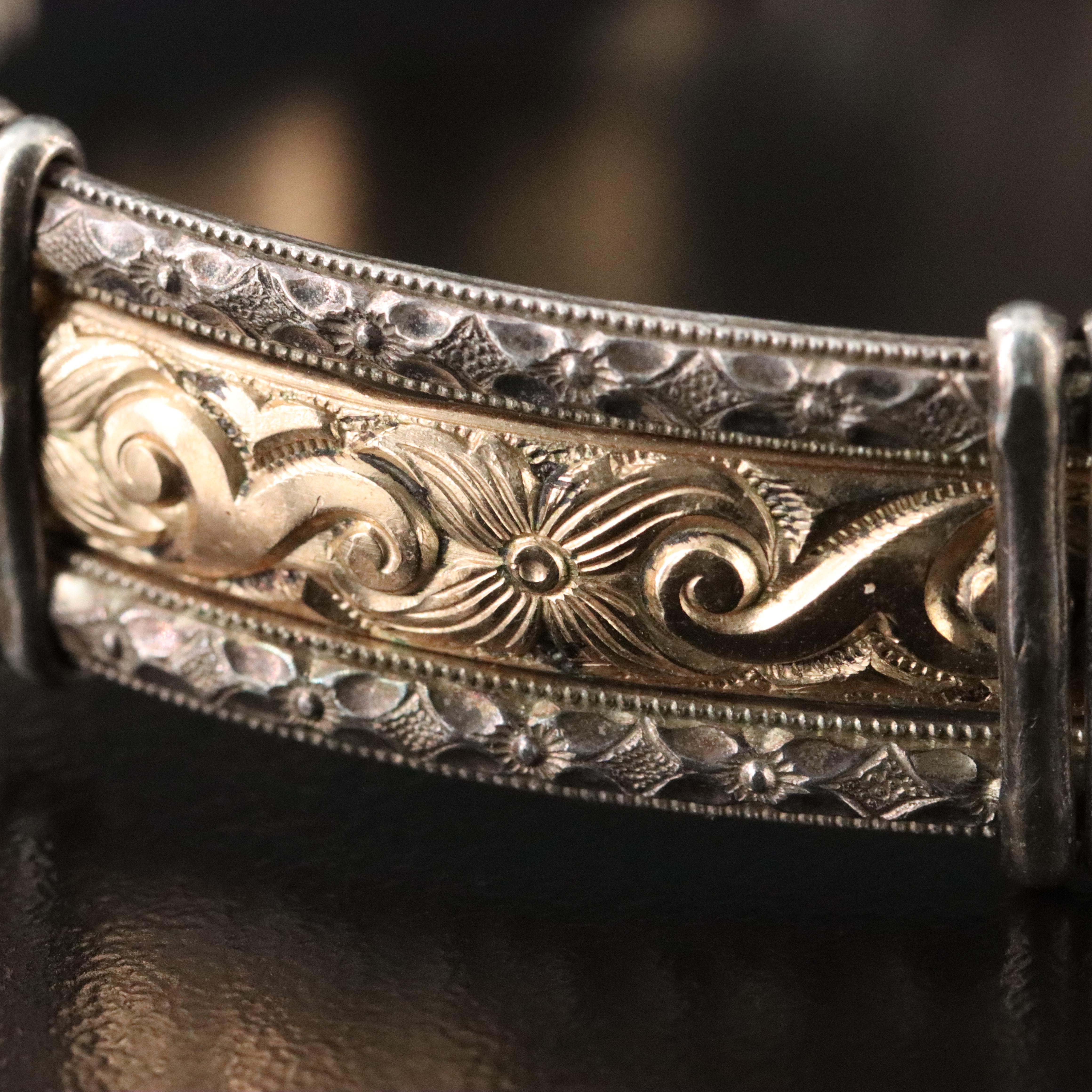 Sterling and Floral Wire Wrap Bracelet