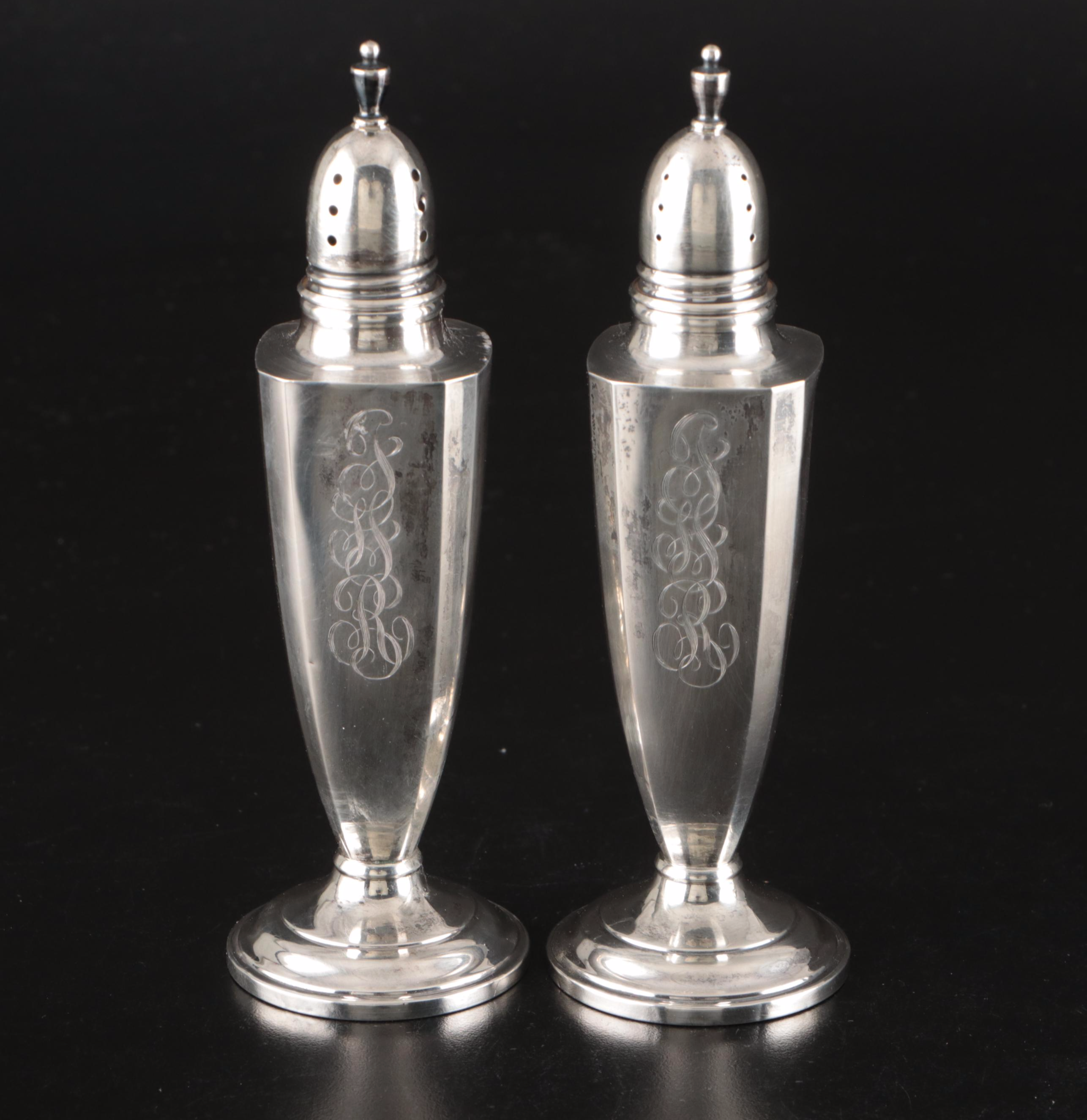 Bracher & Sydenham English Sterling Muffineer with Other Table Accessories