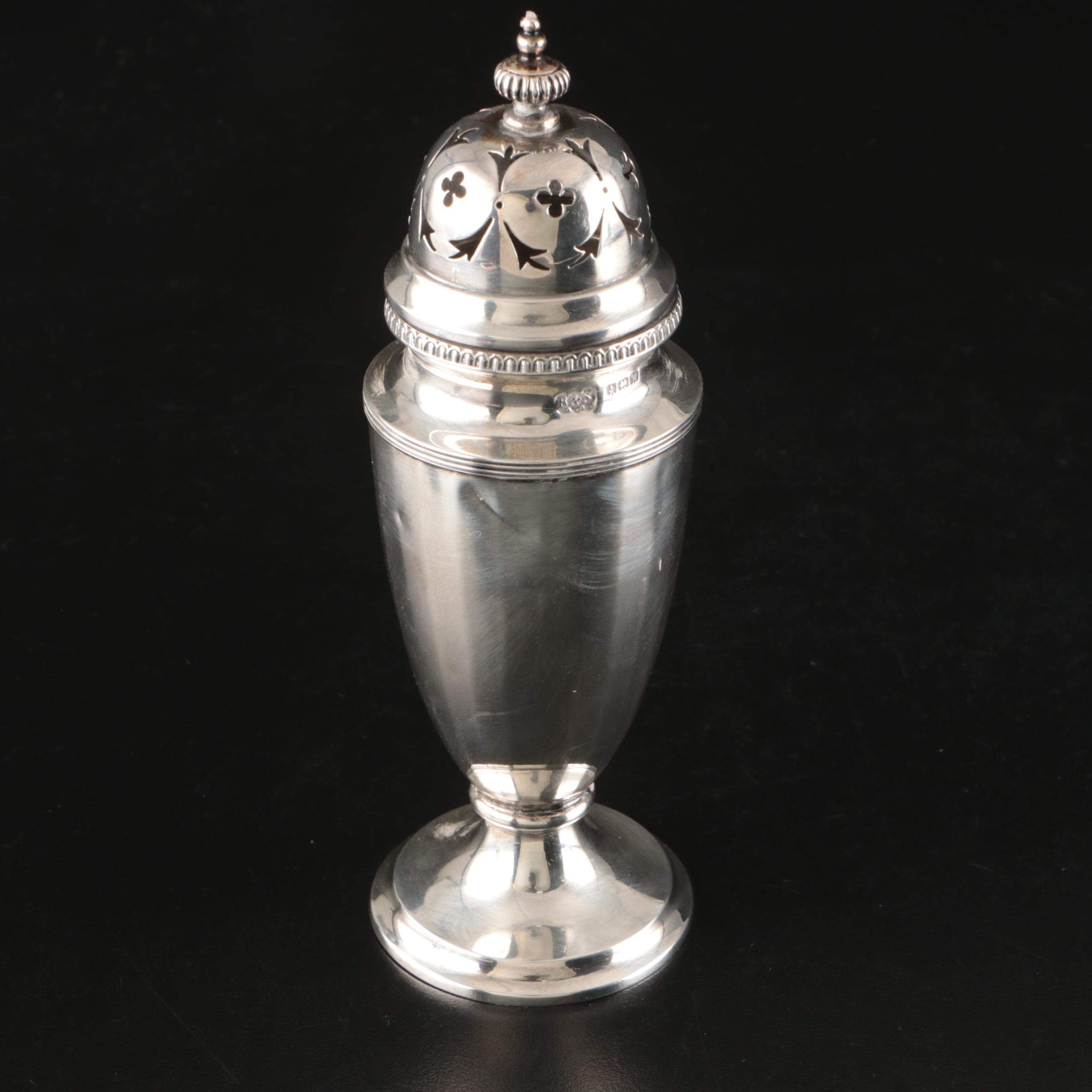 Bracher & Sydenham English Sterling Muffineer with Other Table Accessories