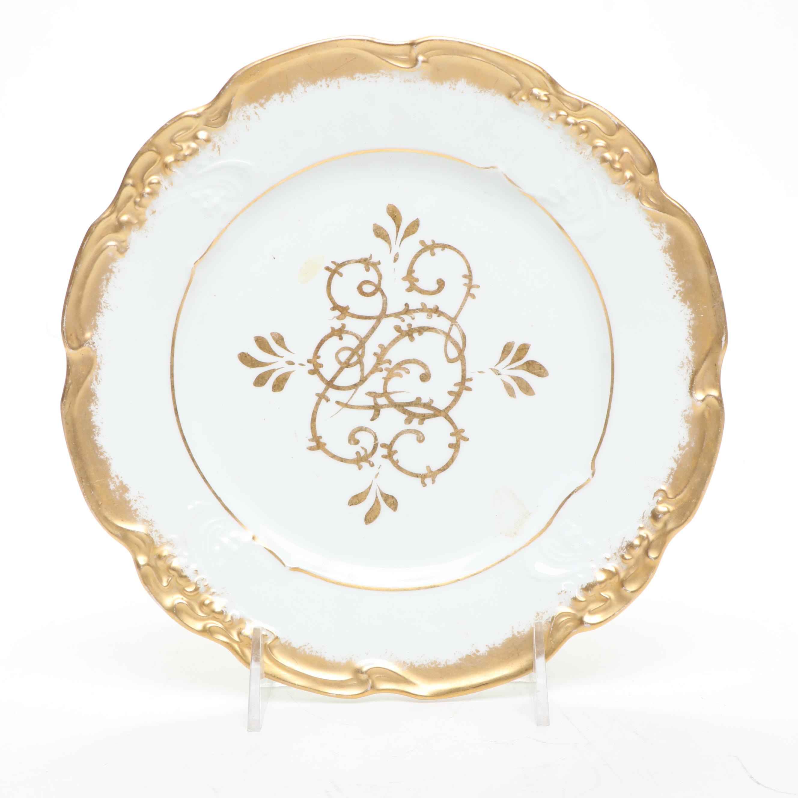 Haviland and Jean Pouyat Gilt Porcelain Plates