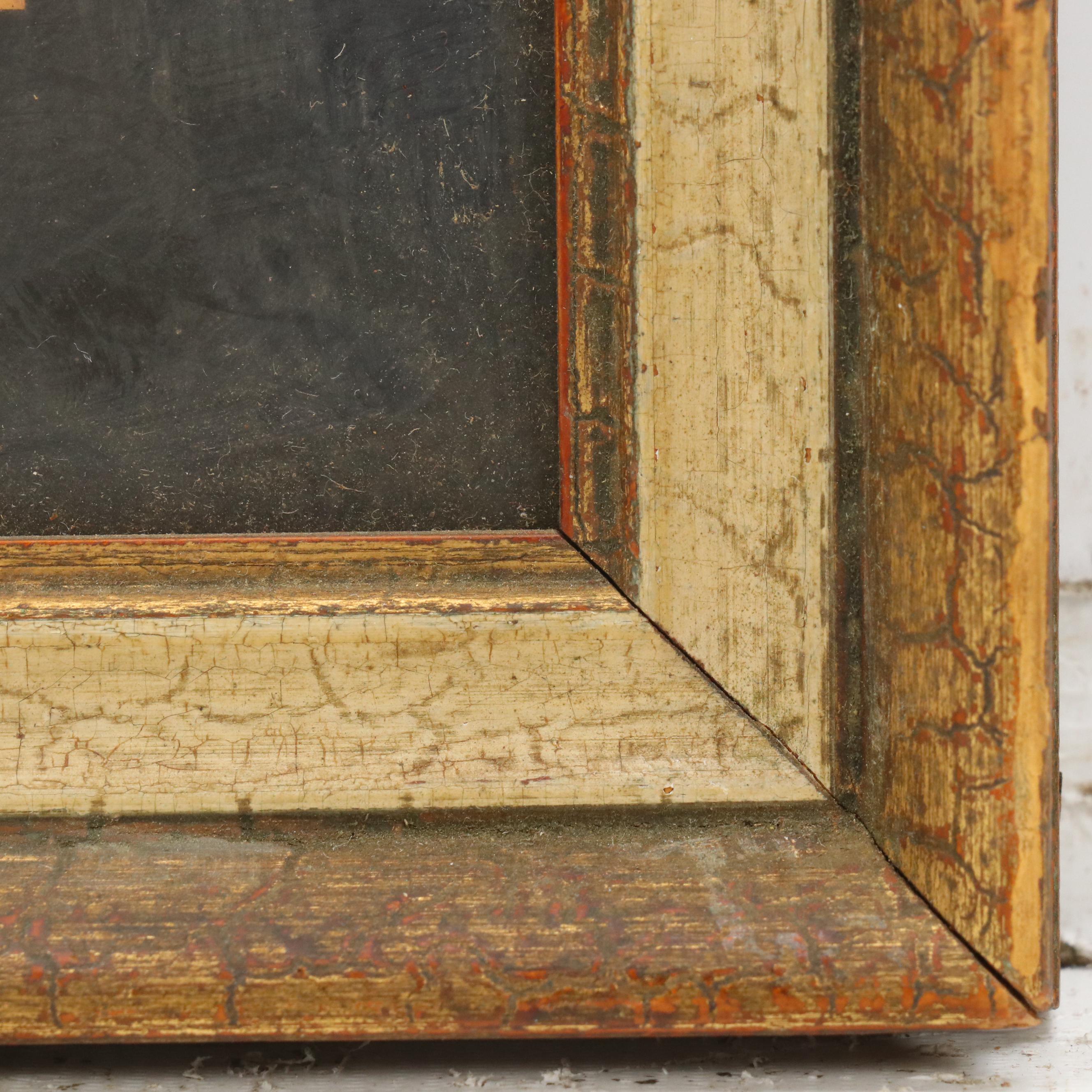 Chinese Offset Lithograph of Elder with Porcelain Dragon Bowl, Mid-20th C.