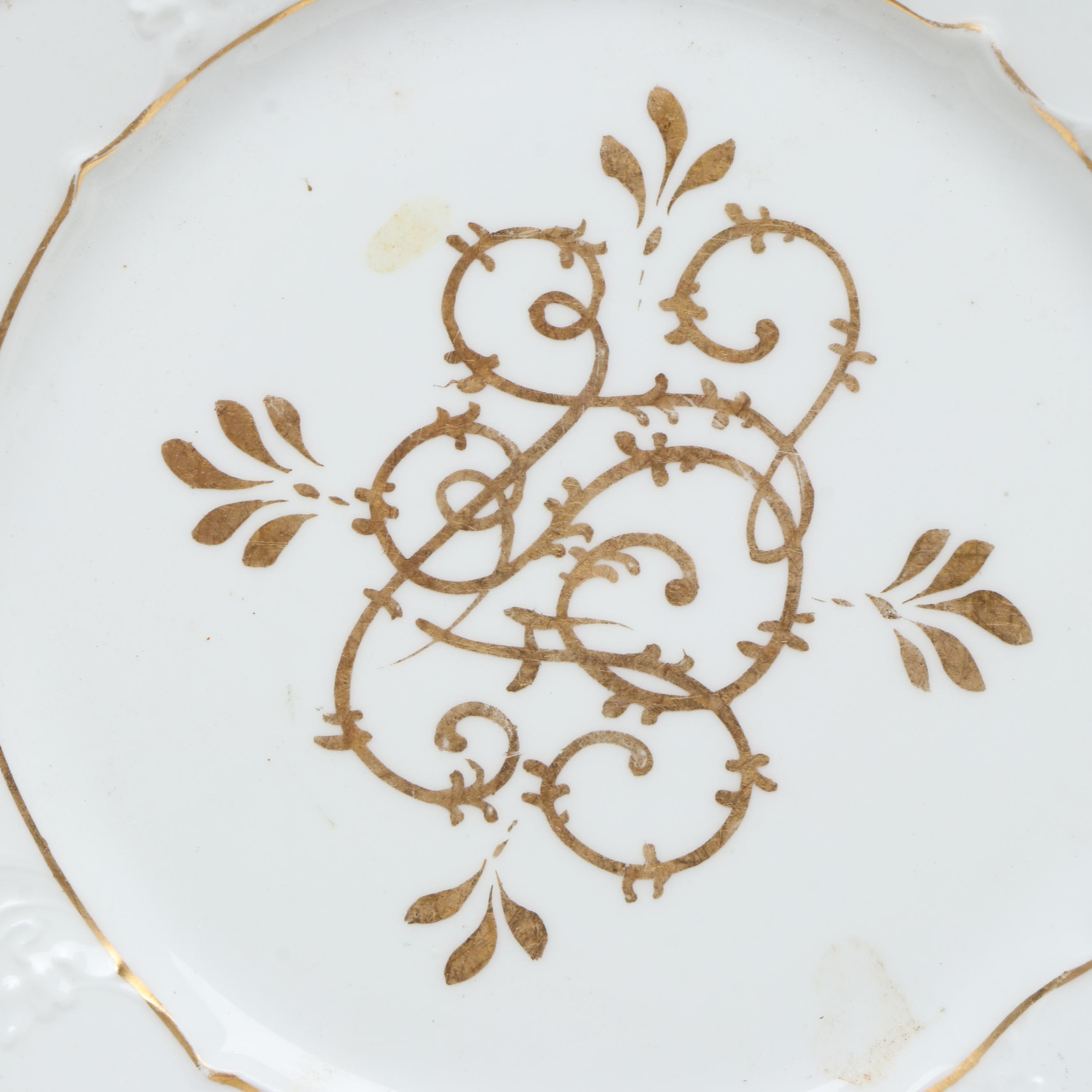 Haviland and Jean Pouyat Gilt Porcelain Plates