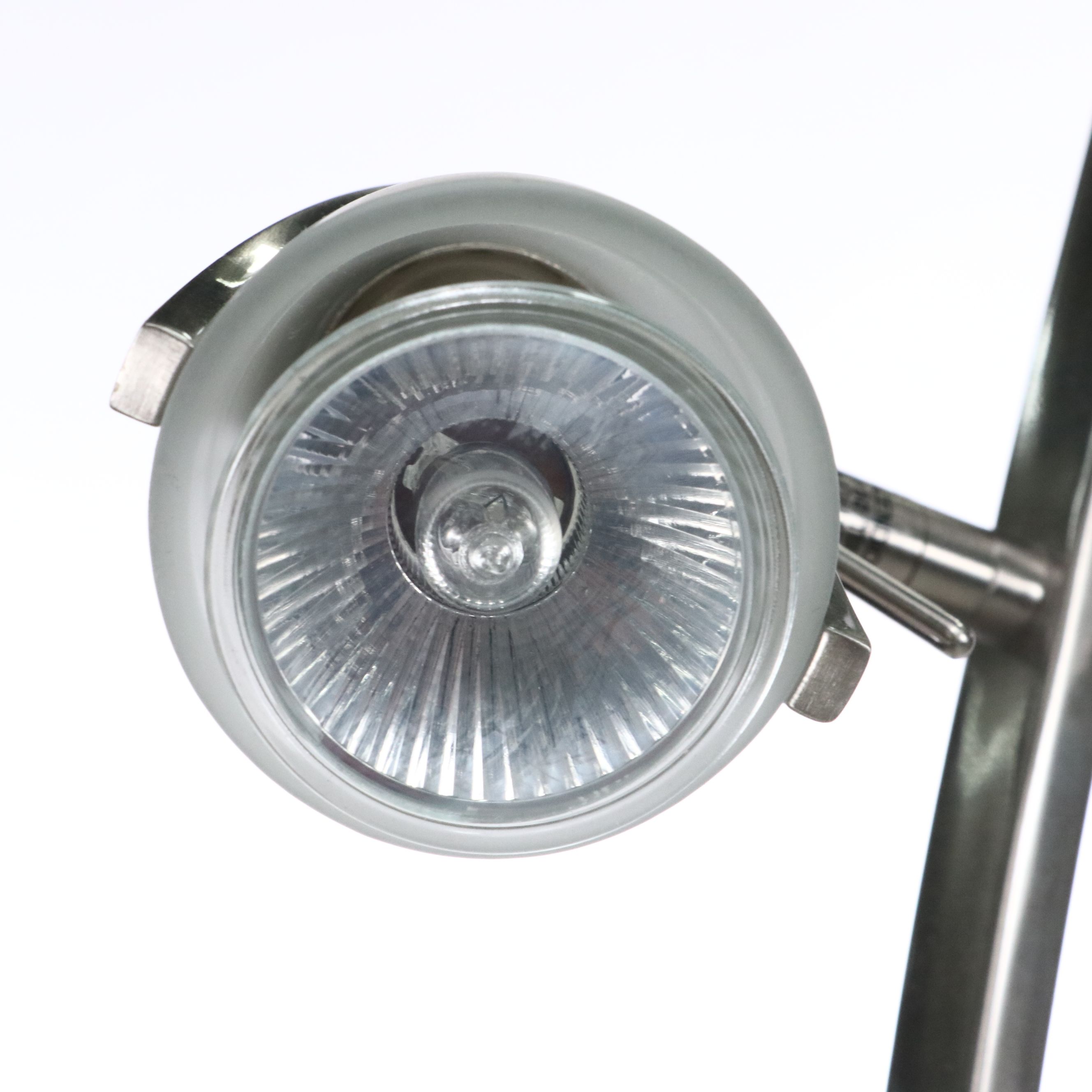 Polished Steel Finish Floor Lamp with Two Bullet Head Shades