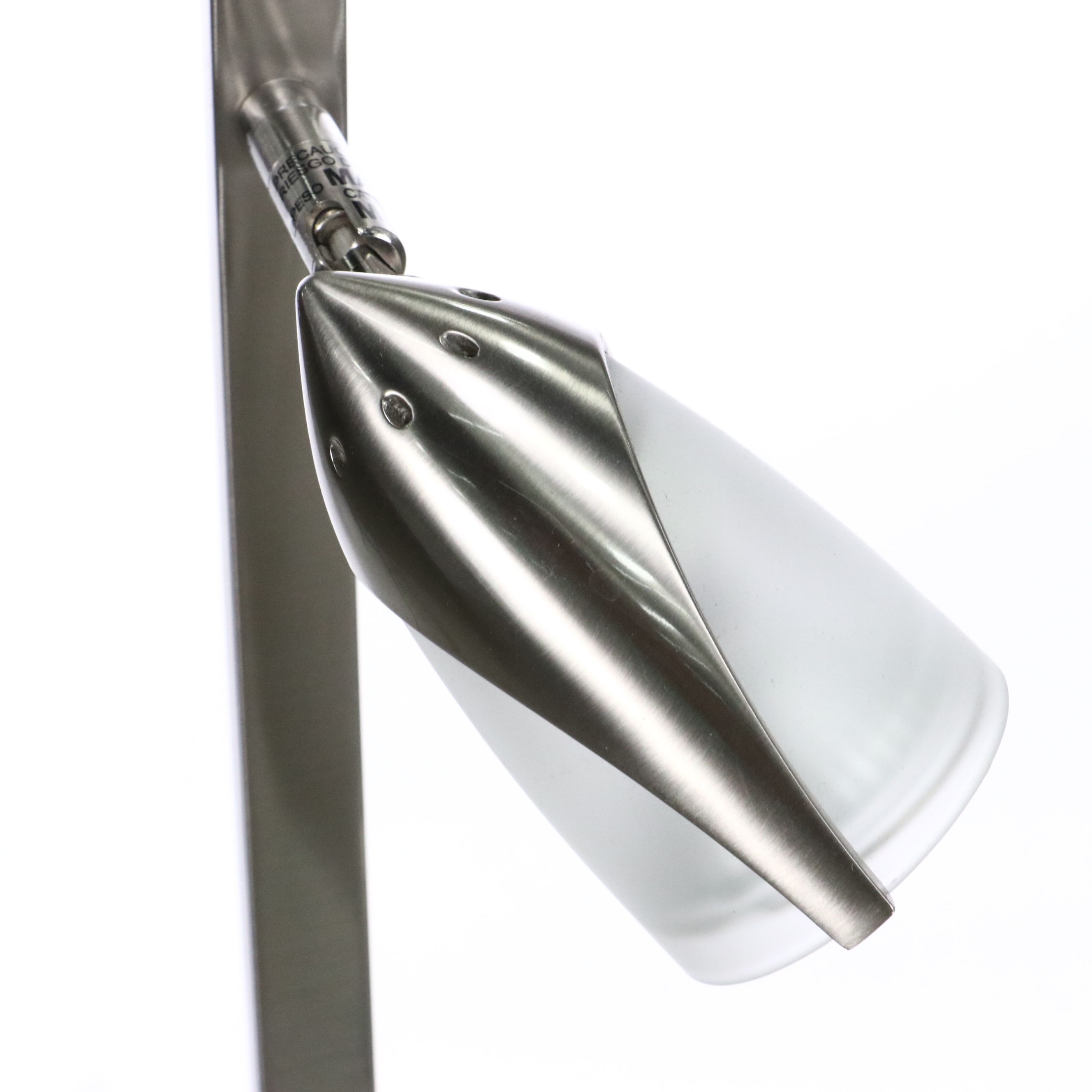 Polished Steel Finish Floor Lamp with Two Bullet Head Shades