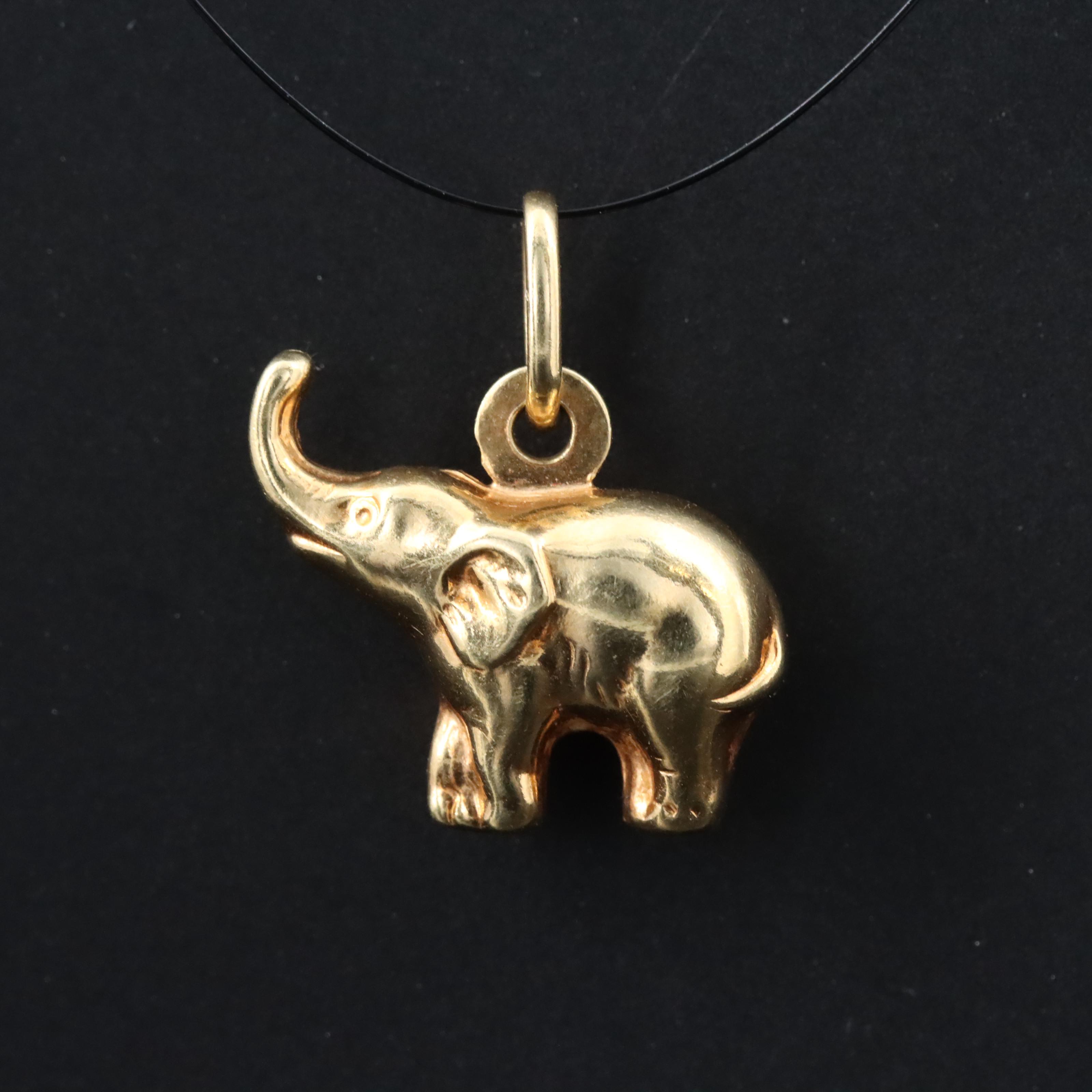 Italian 14K Elephant Charm Pendant