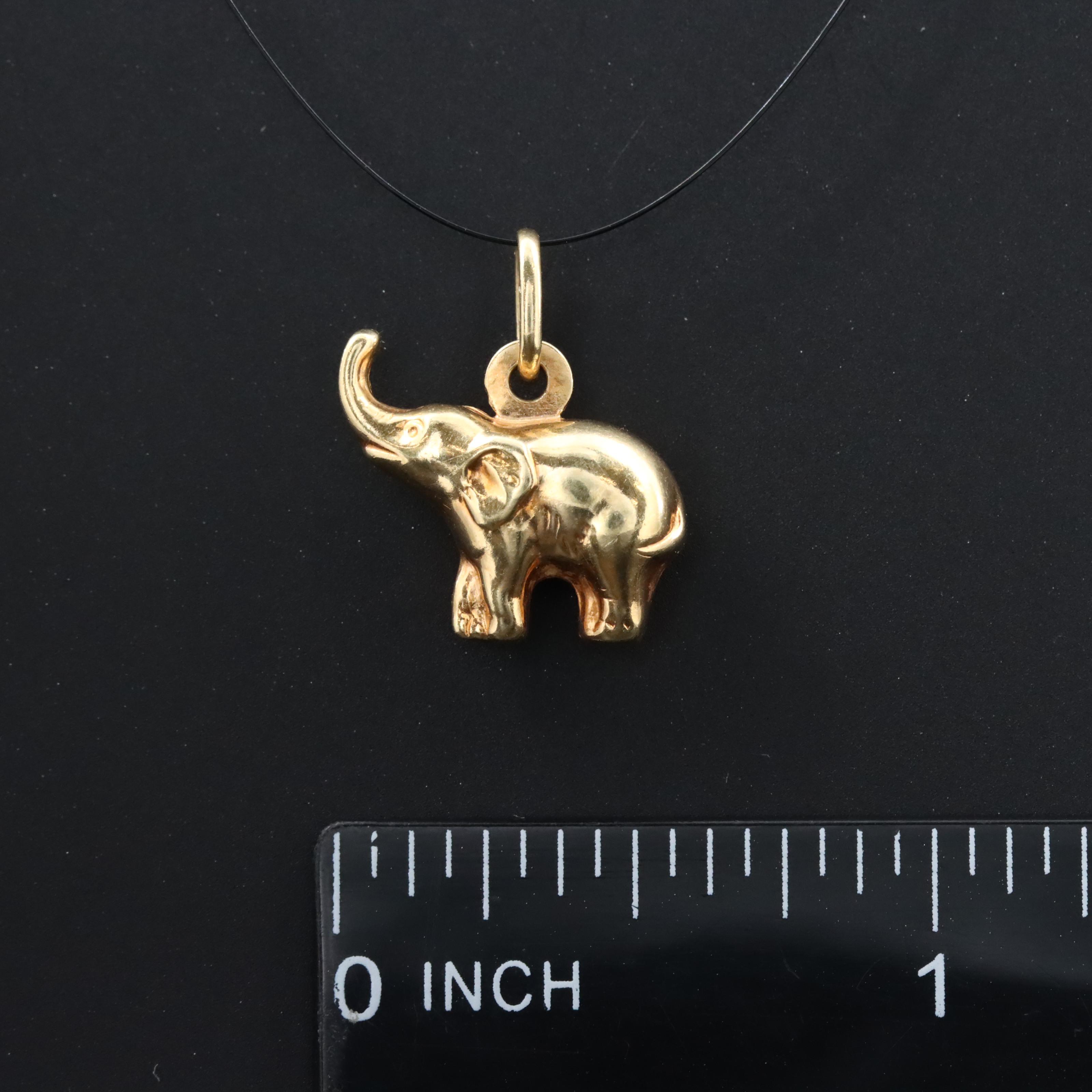 Italian 14K Elephant Charm Pendant