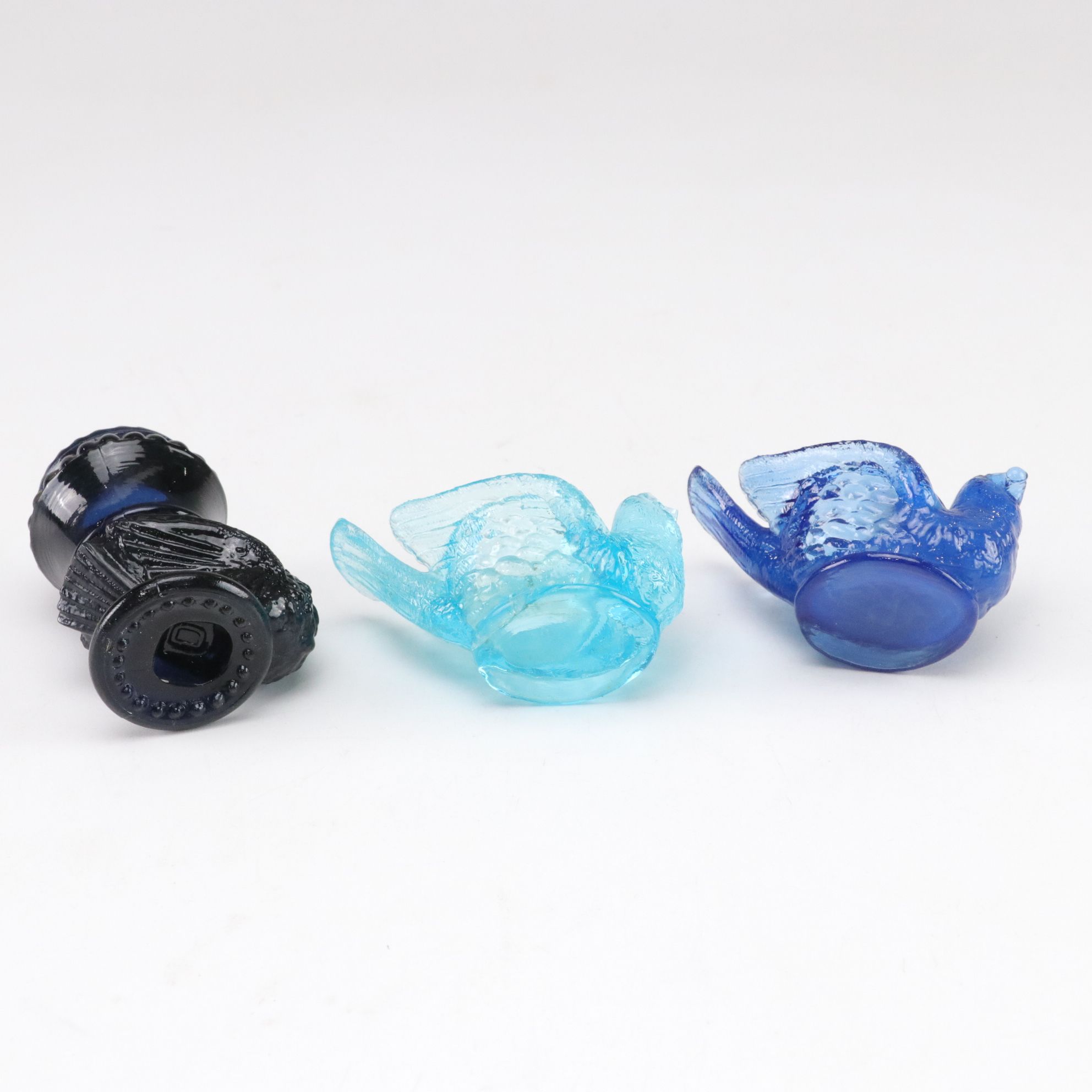 Blenko Style Blue Crackle Glass Pitchers, Fenton Candle Bowl, Degenhart & More