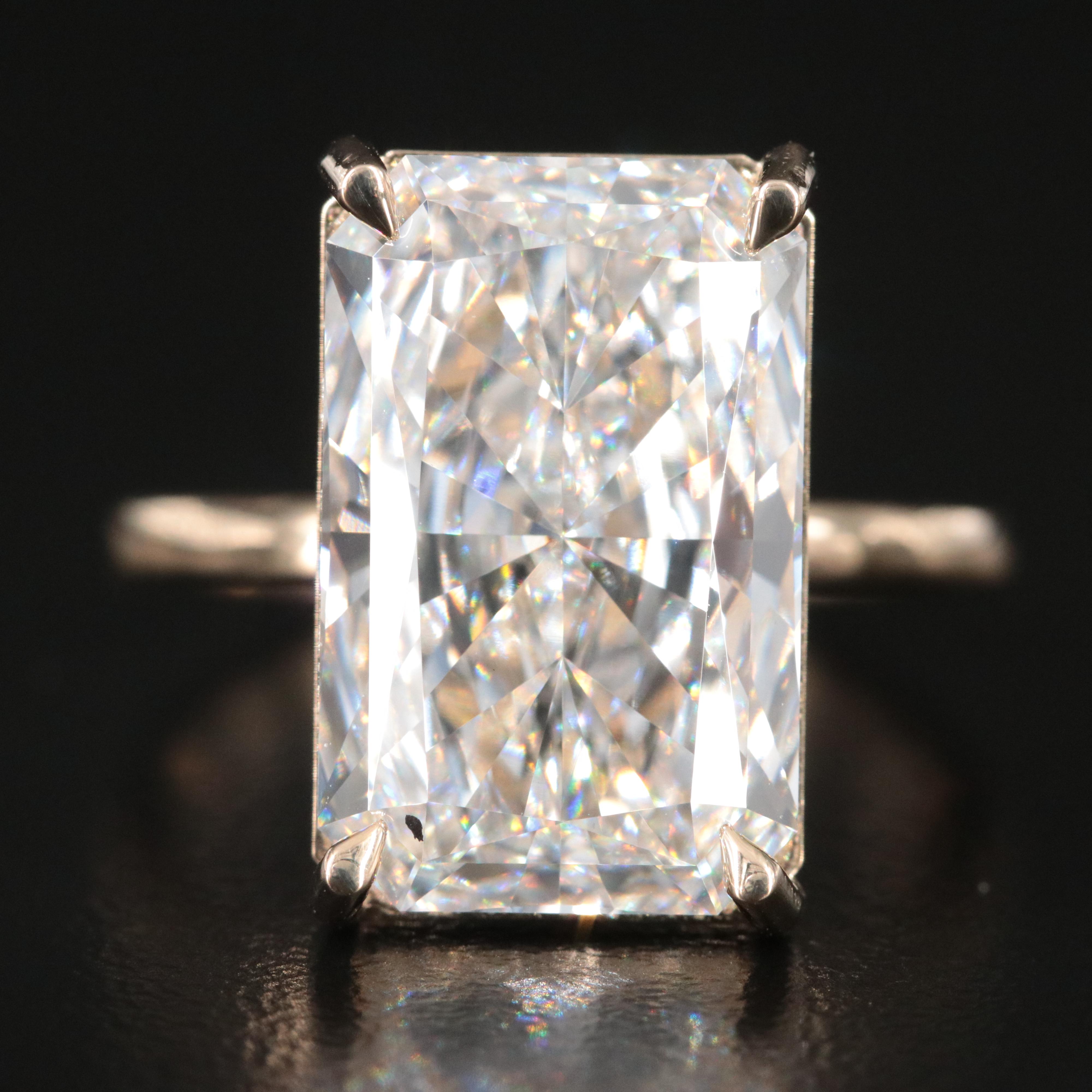 14K 8.09 CT Lab Grown Diamond Solitaire Ring with IGI Report