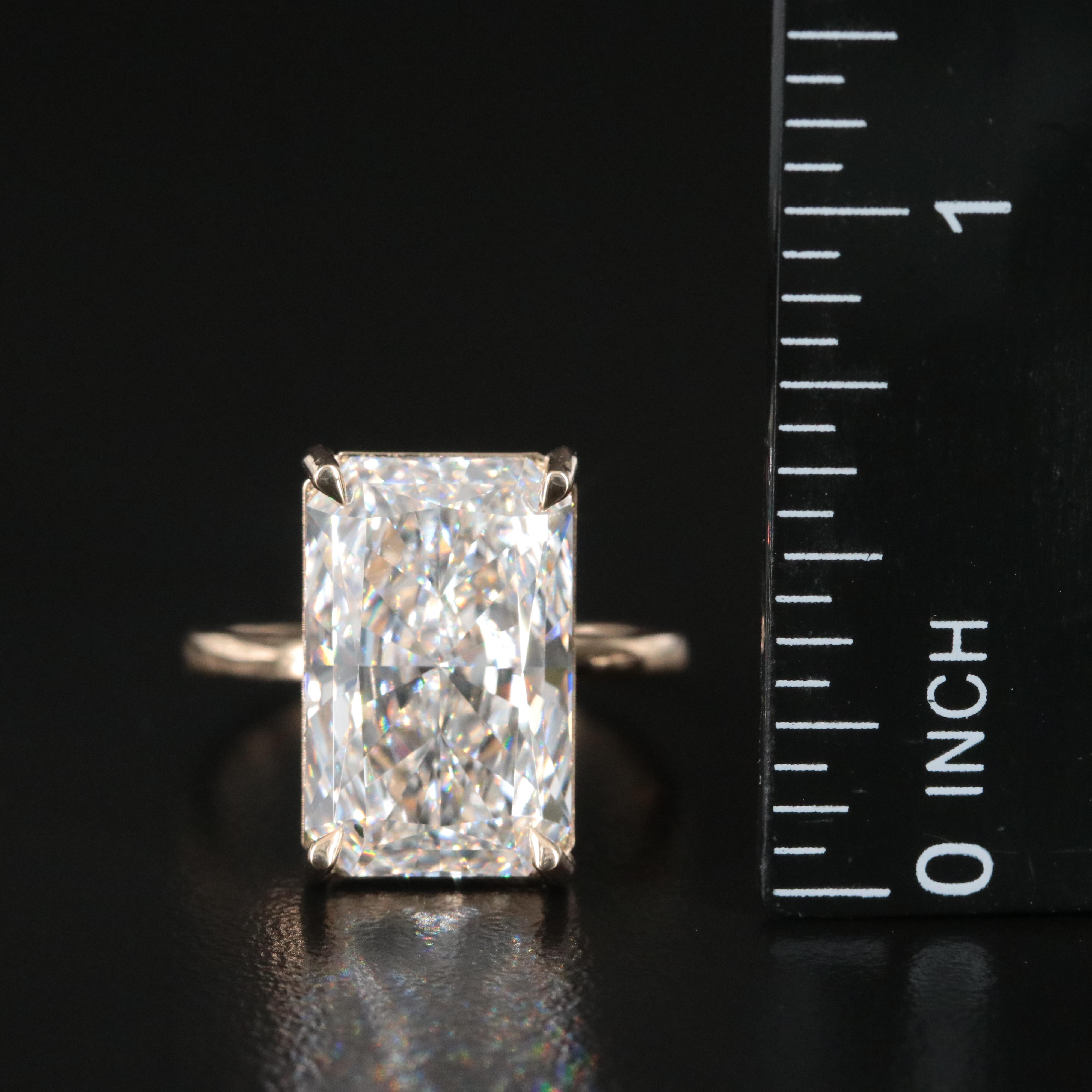 14K 8.09 CT Lab Grown Diamond Solitaire Ring with IGI Report