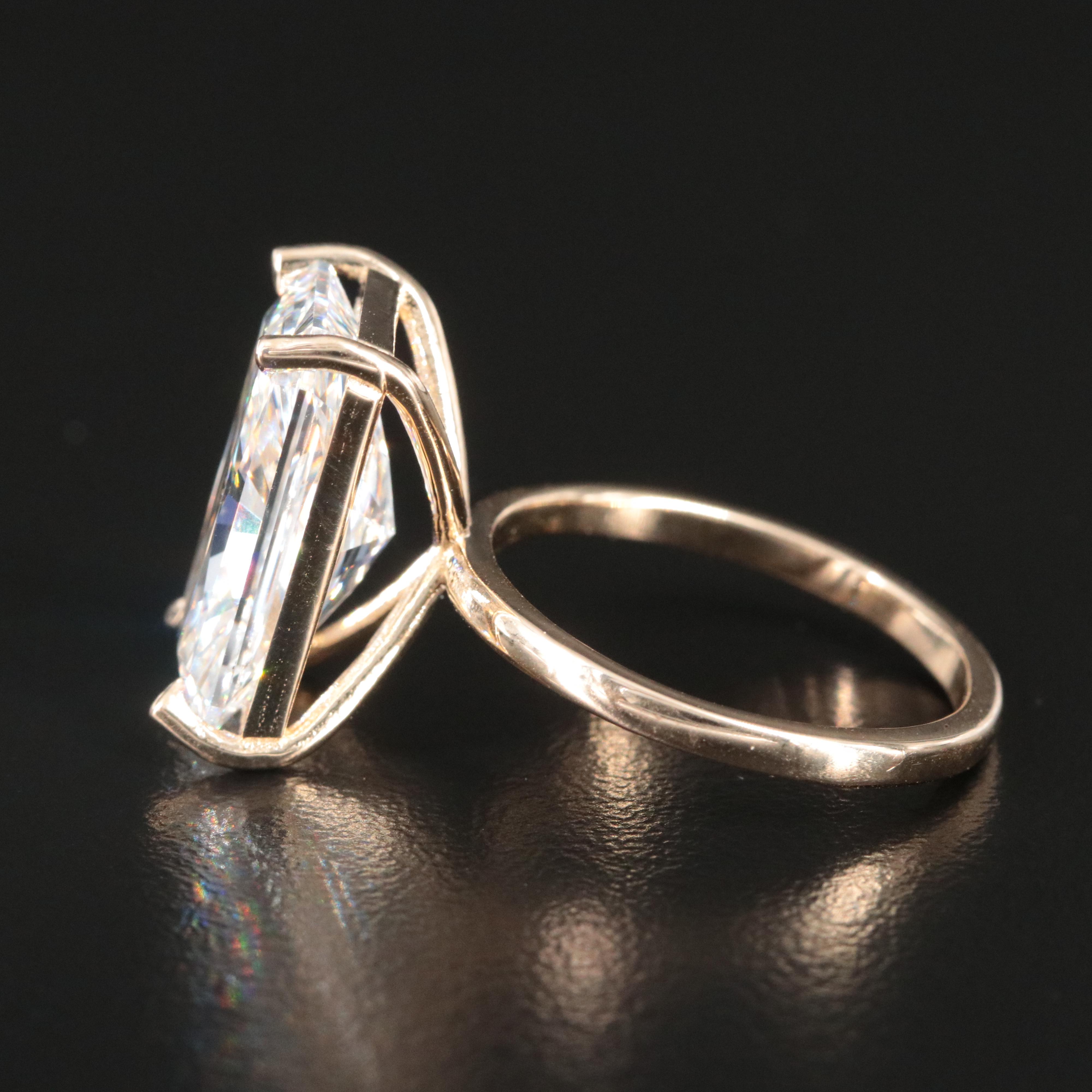 14K 8.09 CT Lab Grown Diamond Solitaire Ring with IGI Report