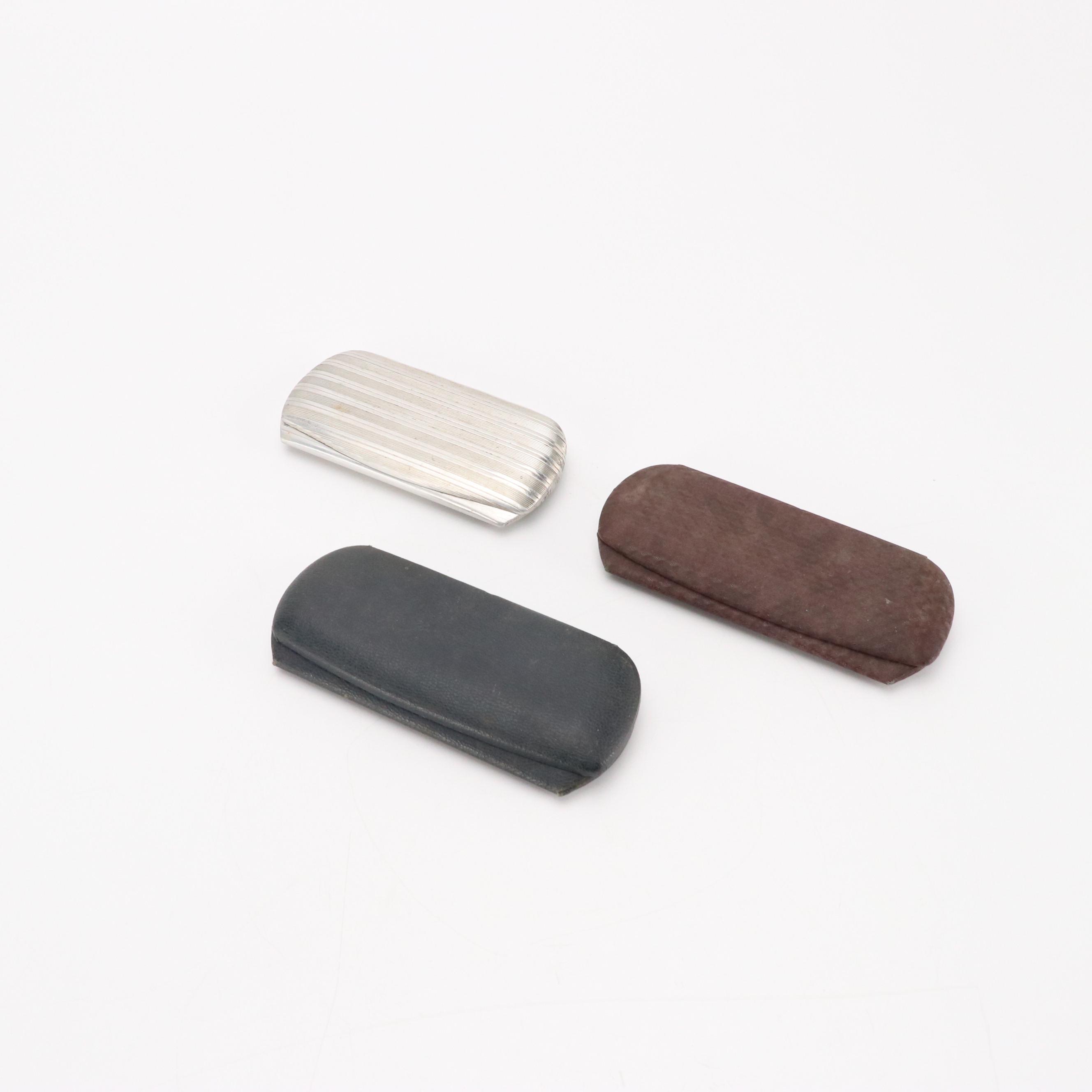 Antique 10K-12K Gold Filled Round Frame Prescription & Pince-Nez Glasses & Cases