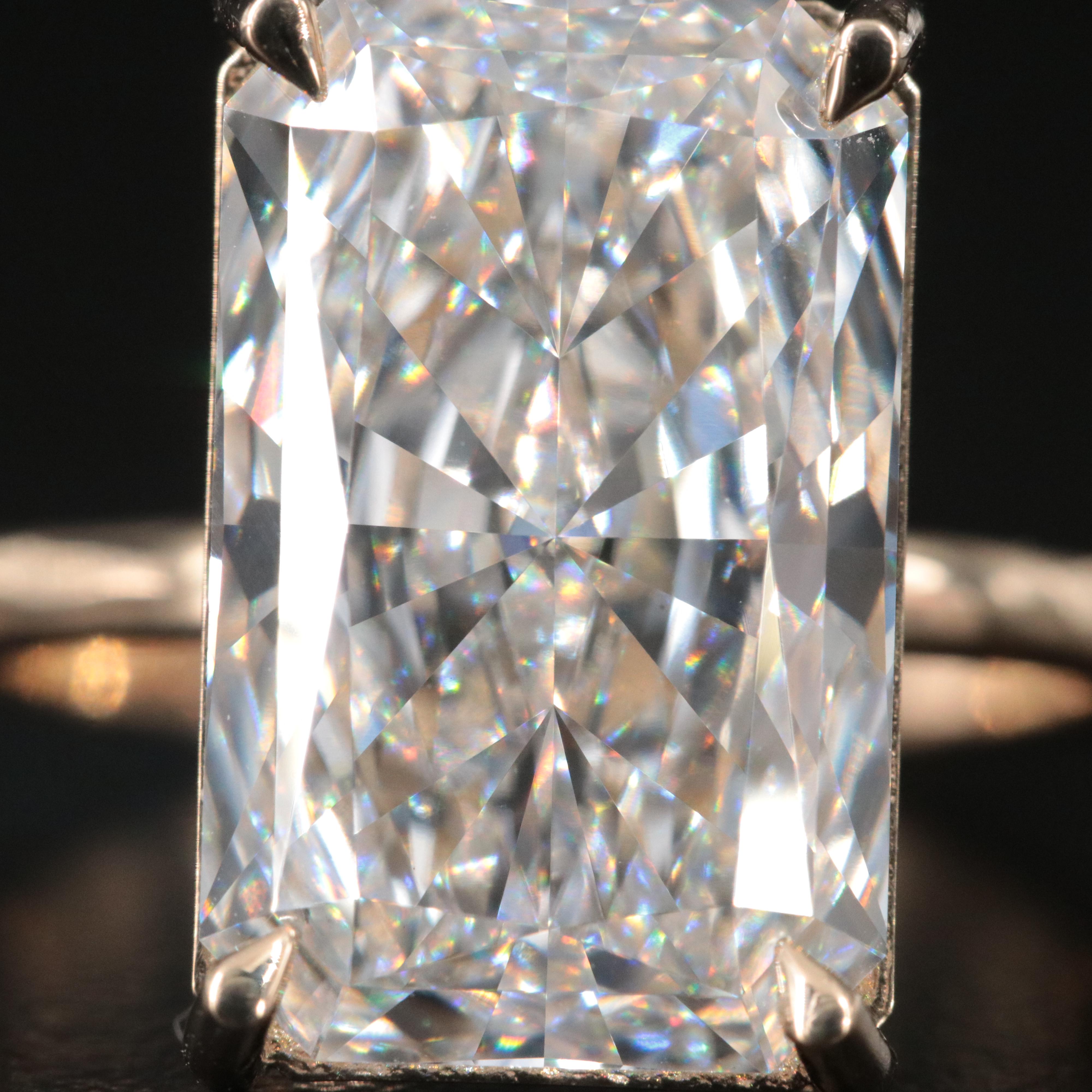 14K 8.09 CT Lab Grown Diamond Solitaire Ring with IGI Report