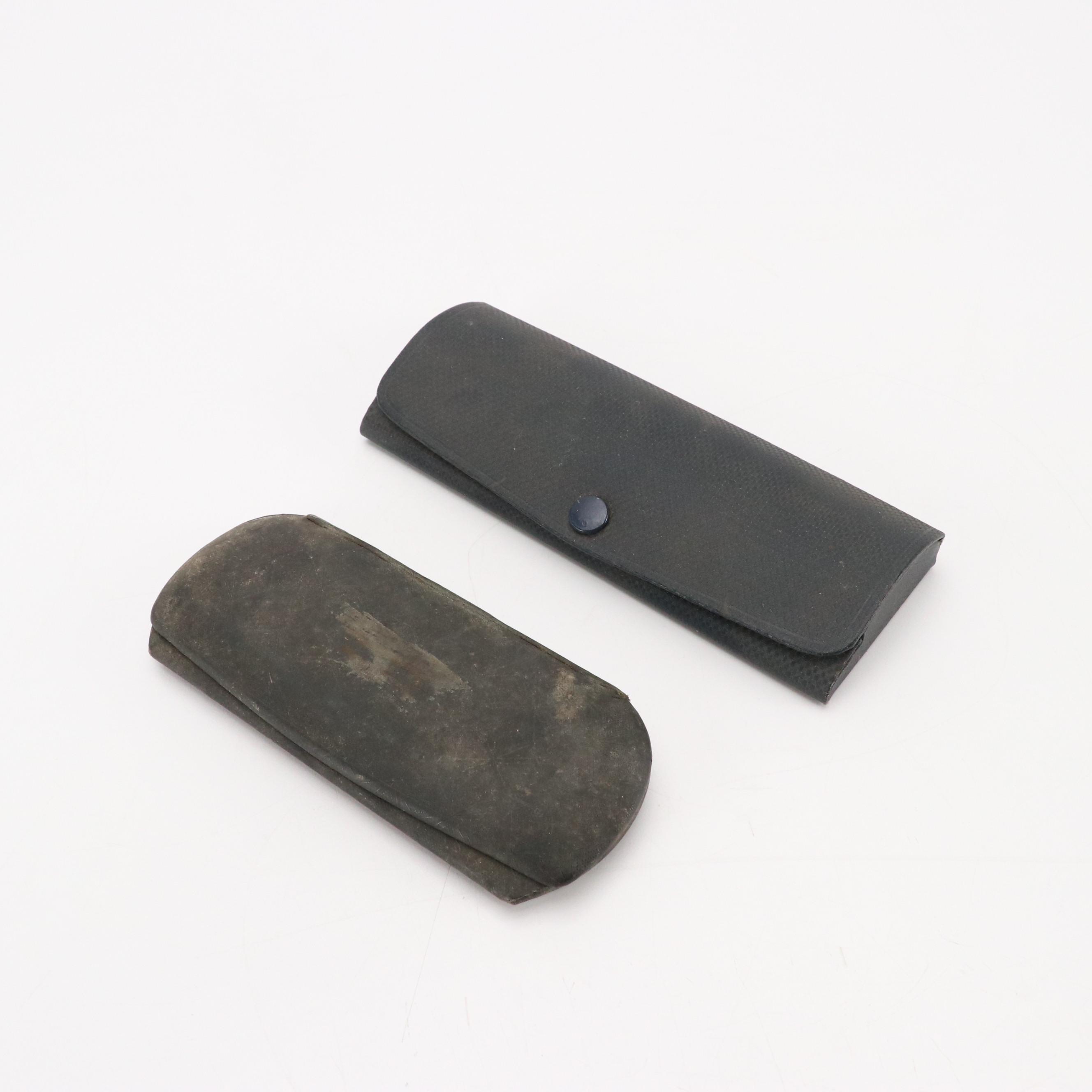 Antique 10K-12K Gold Filled Round Frame Prescription & Pince-Nez Glasses & Cases