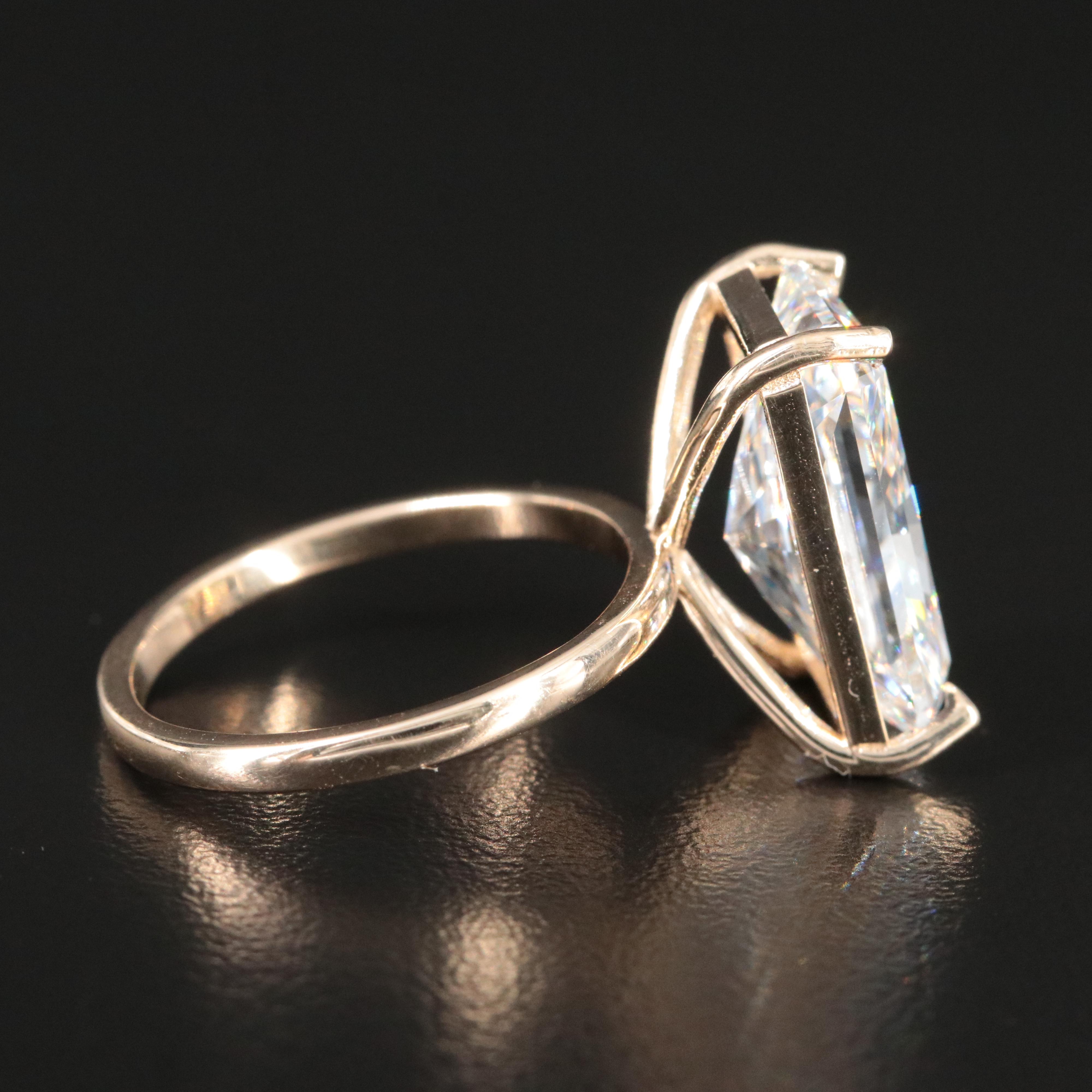 14K 8.09 CT Lab Grown Diamond Solitaire Ring with IGI Report