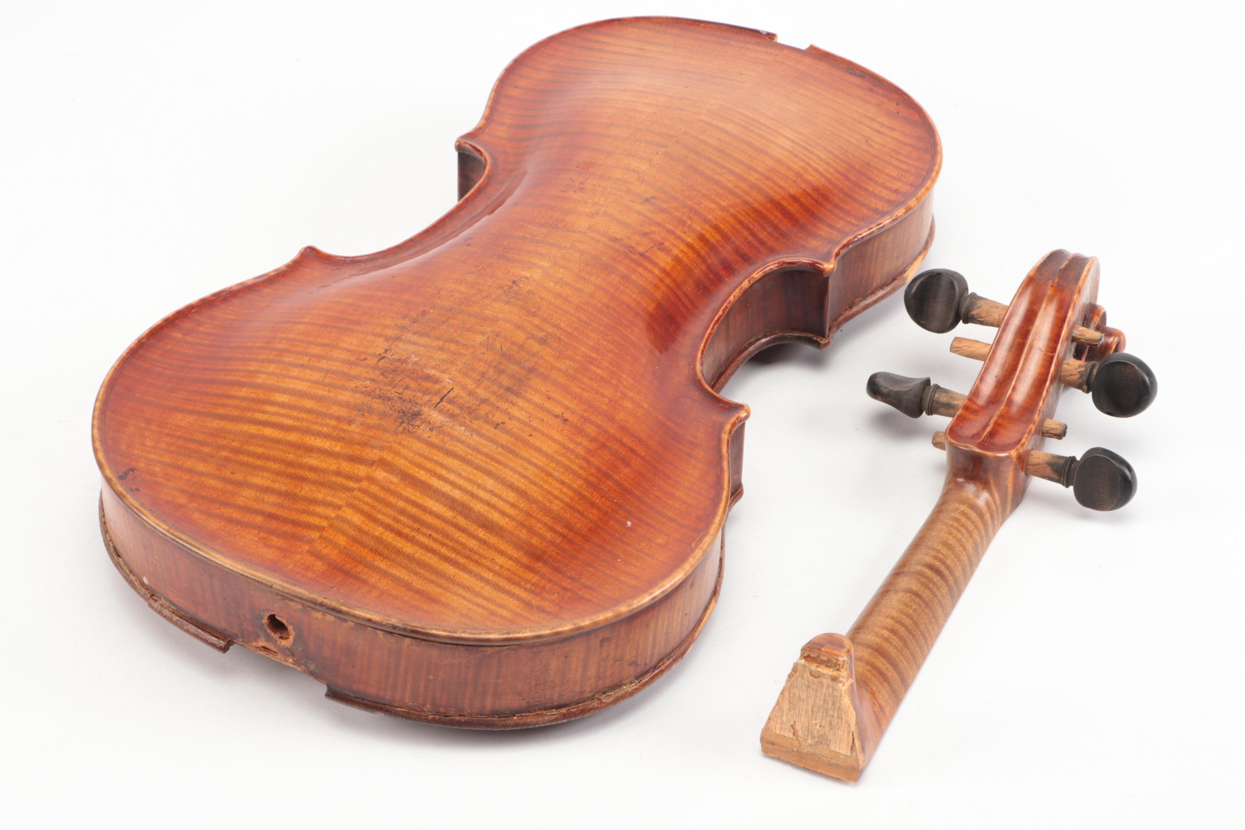 Guarnerius Copy & Stainer Copy Spruce Top Curly Maple Violins with Coffin Cases