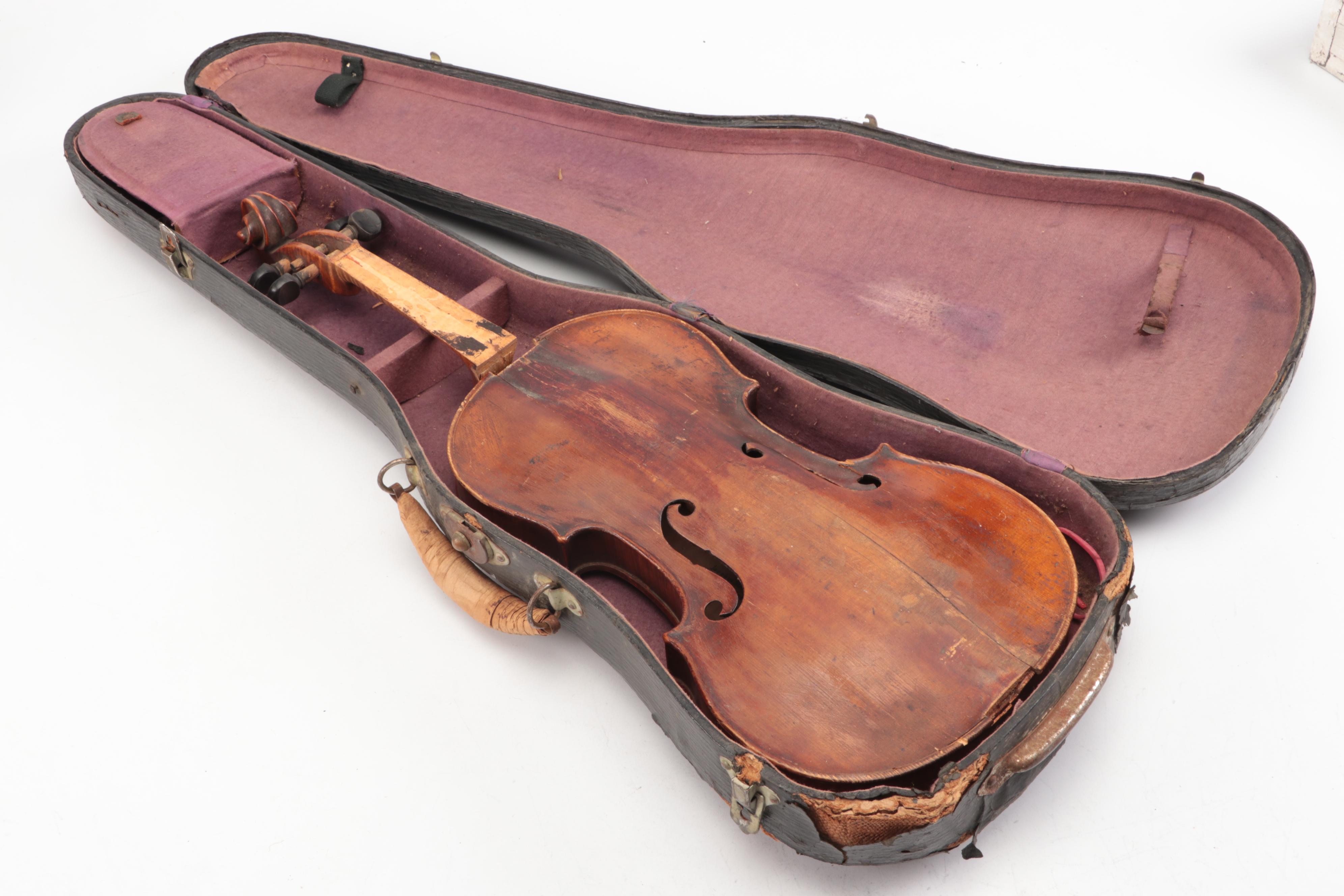 Guarnerius Copy & Stainer Copy Spruce Top Curly Maple Violins with Coffin Cases