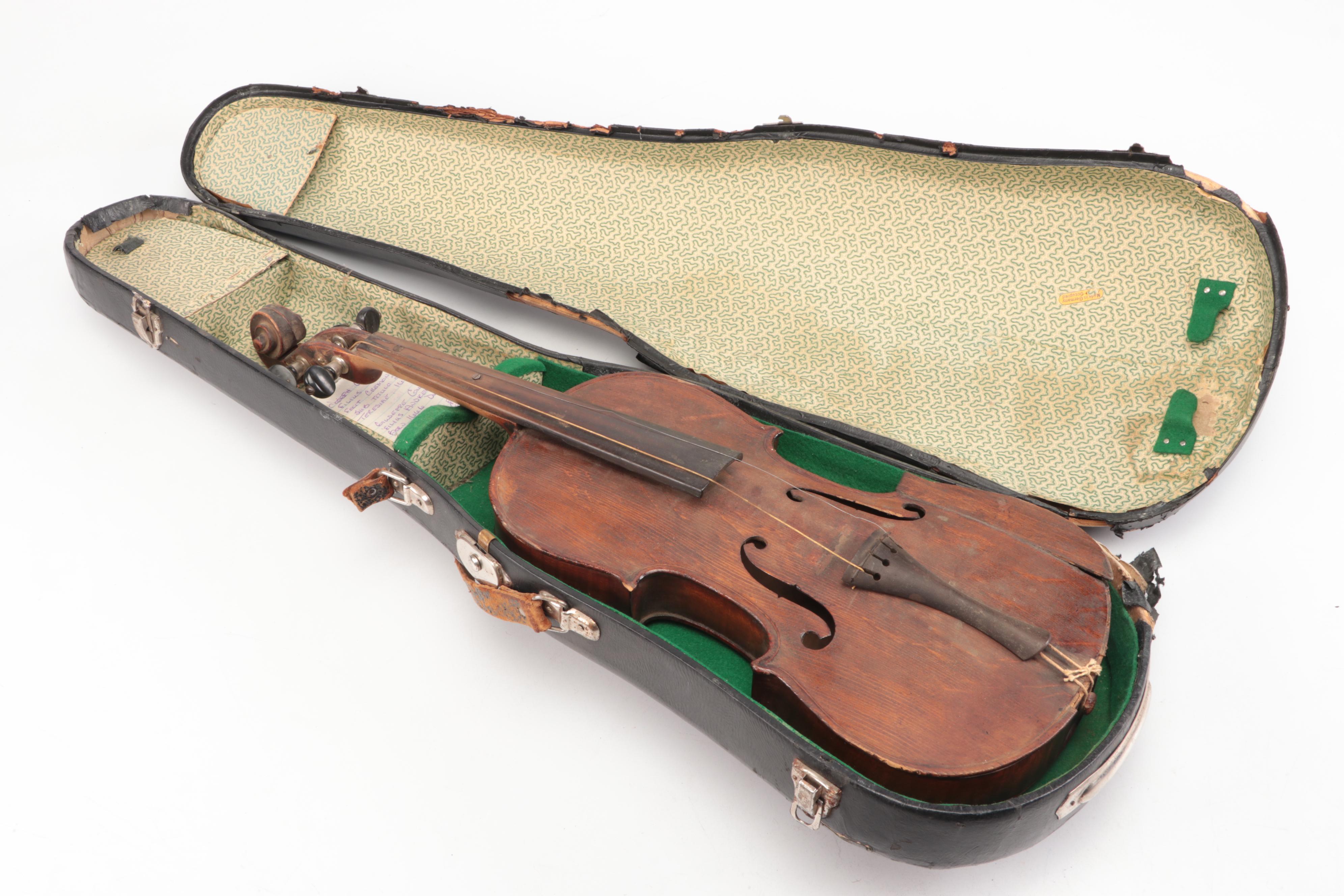 Guarnerius Copy & Stainer Copy Spruce Top Curly Maple Violins with Coffin Cases