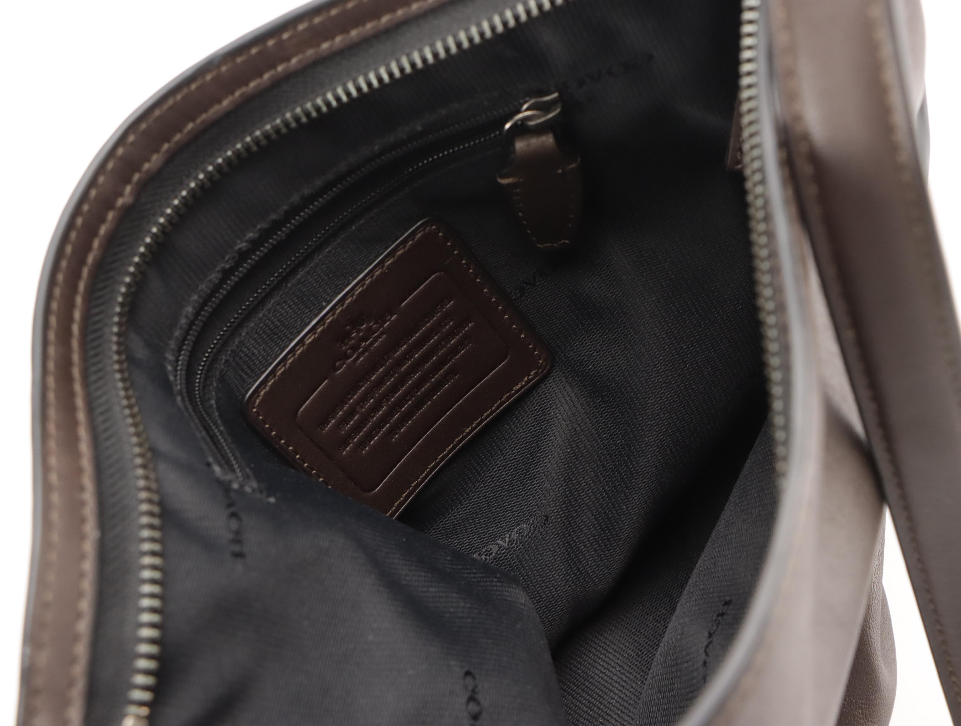 Coach Blue & Brown Leather Hampton Tote, Dark Brown Bleeker Bucket Crossbody Bag