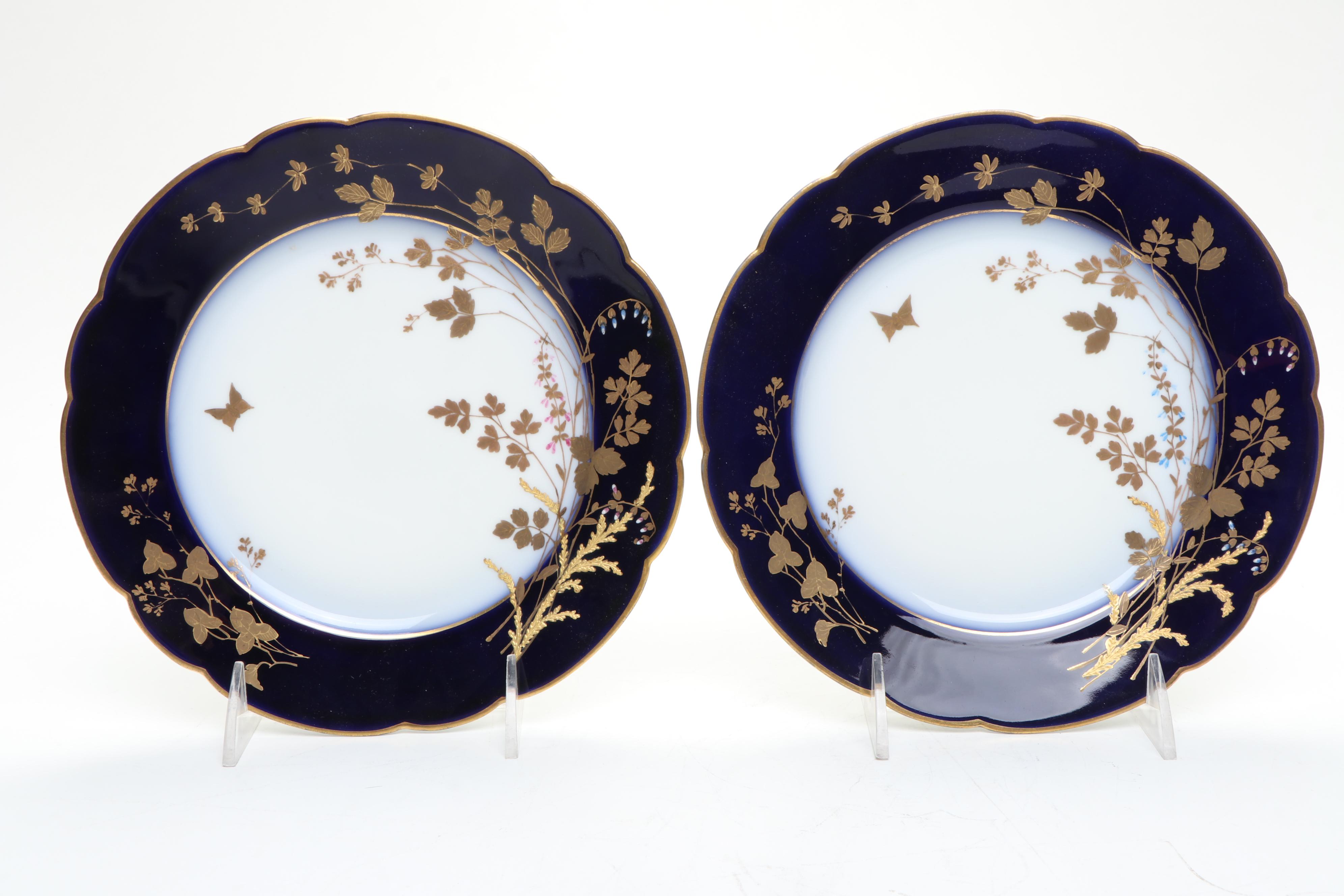 Haviland and Jean Pouyat Gilt Porcelain Plates