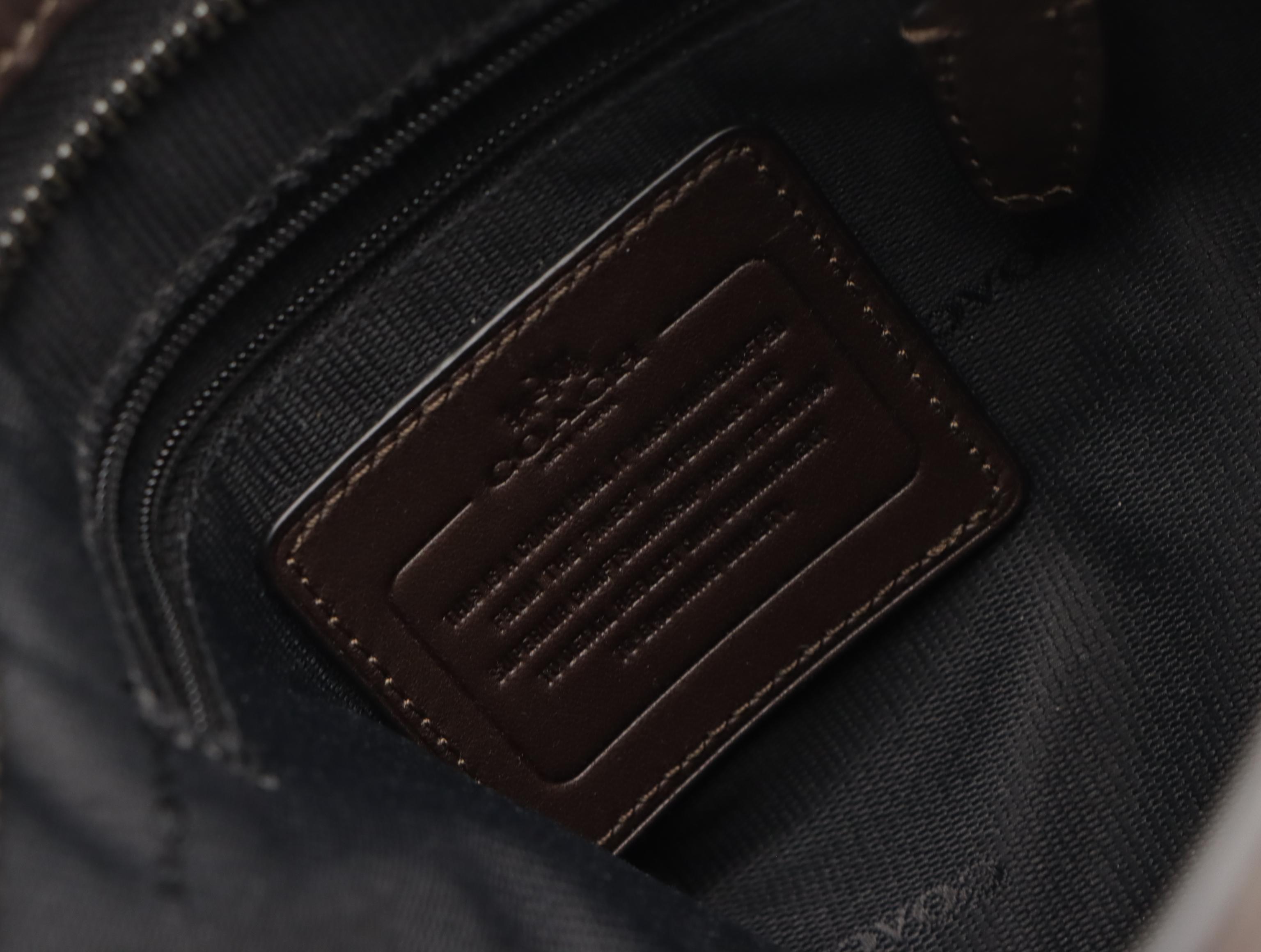 Coach Blue & Brown Leather Hampton Tote, Dark Brown Bleeker Bucket Crossbody Bag