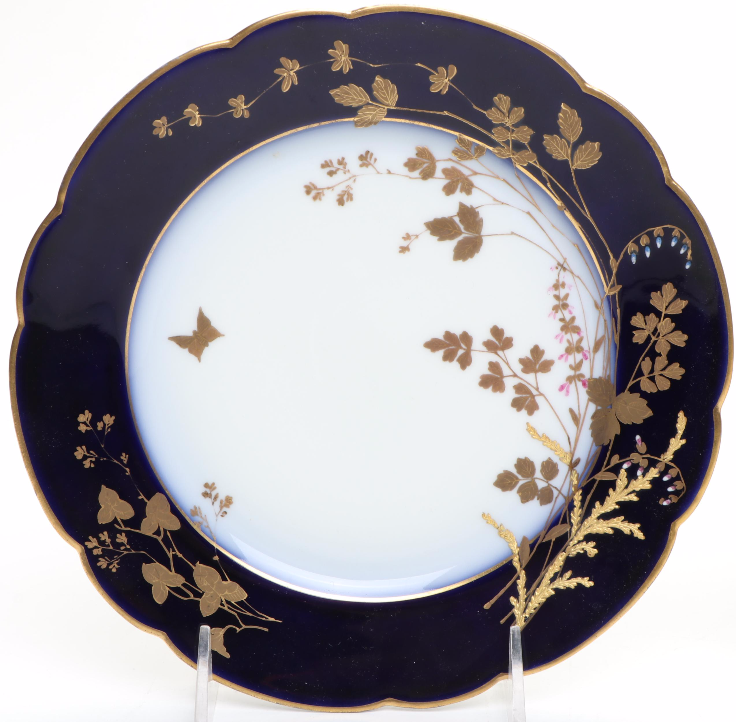 Haviland and Jean Pouyat Gilt Porcelain Plates