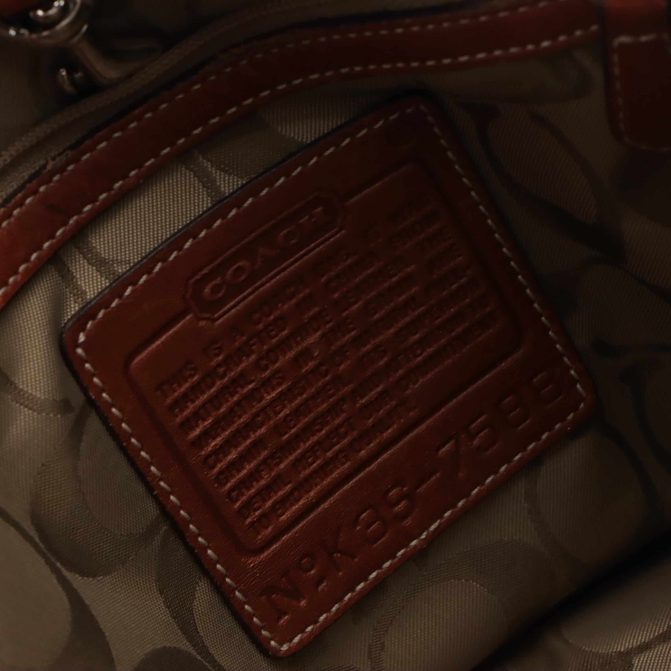 Coach Blue & Brown Leather Hampton Tote, Dark Brown Bleeker Bucket Crossbody Bag