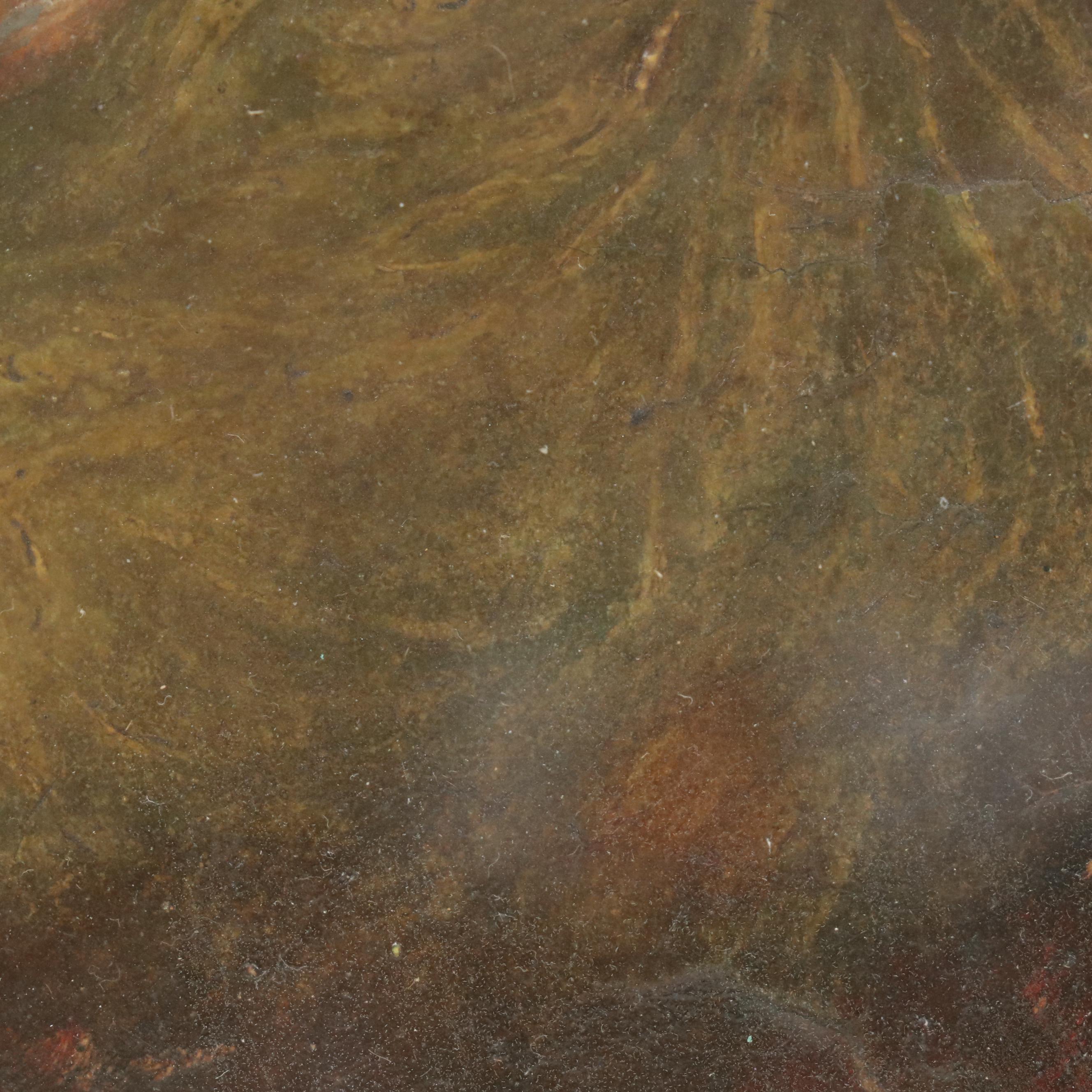 Attributed to Maurice Leloir Oil Painting of Woman Playing Lute, Late 19th C.