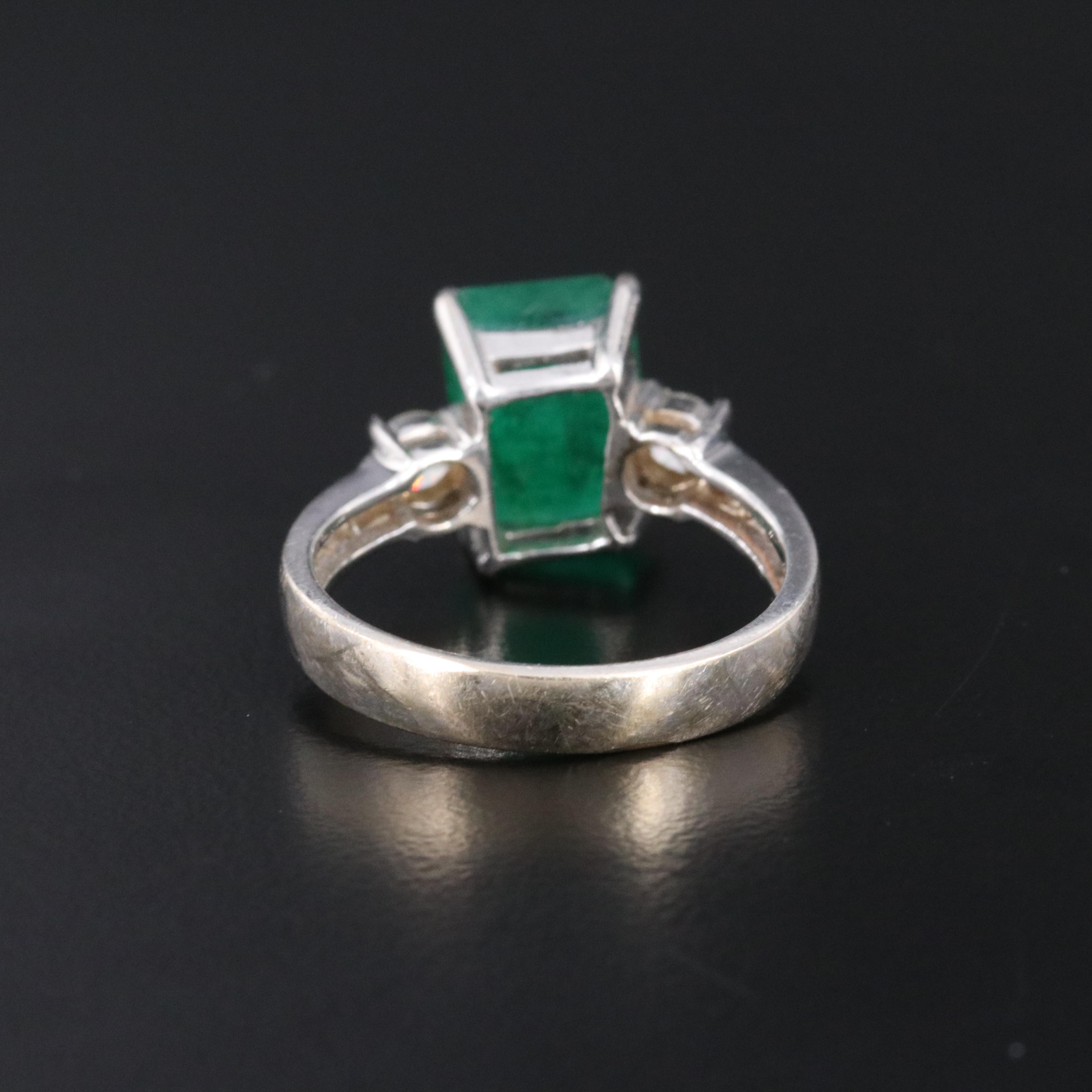 18K 2.82 CT Emerald and Diamond Ring