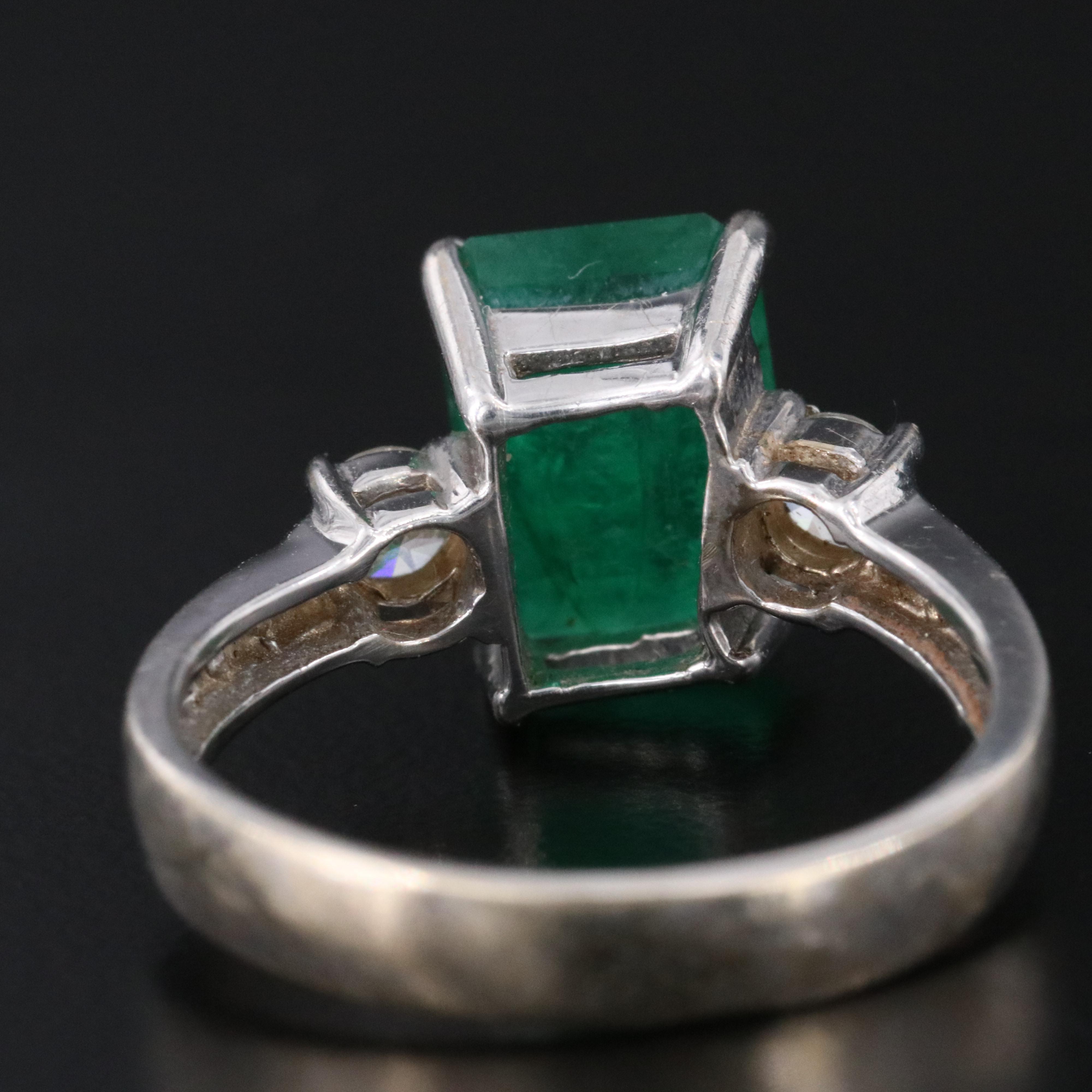18K 2.82 CT Emerald and Diamond Ring