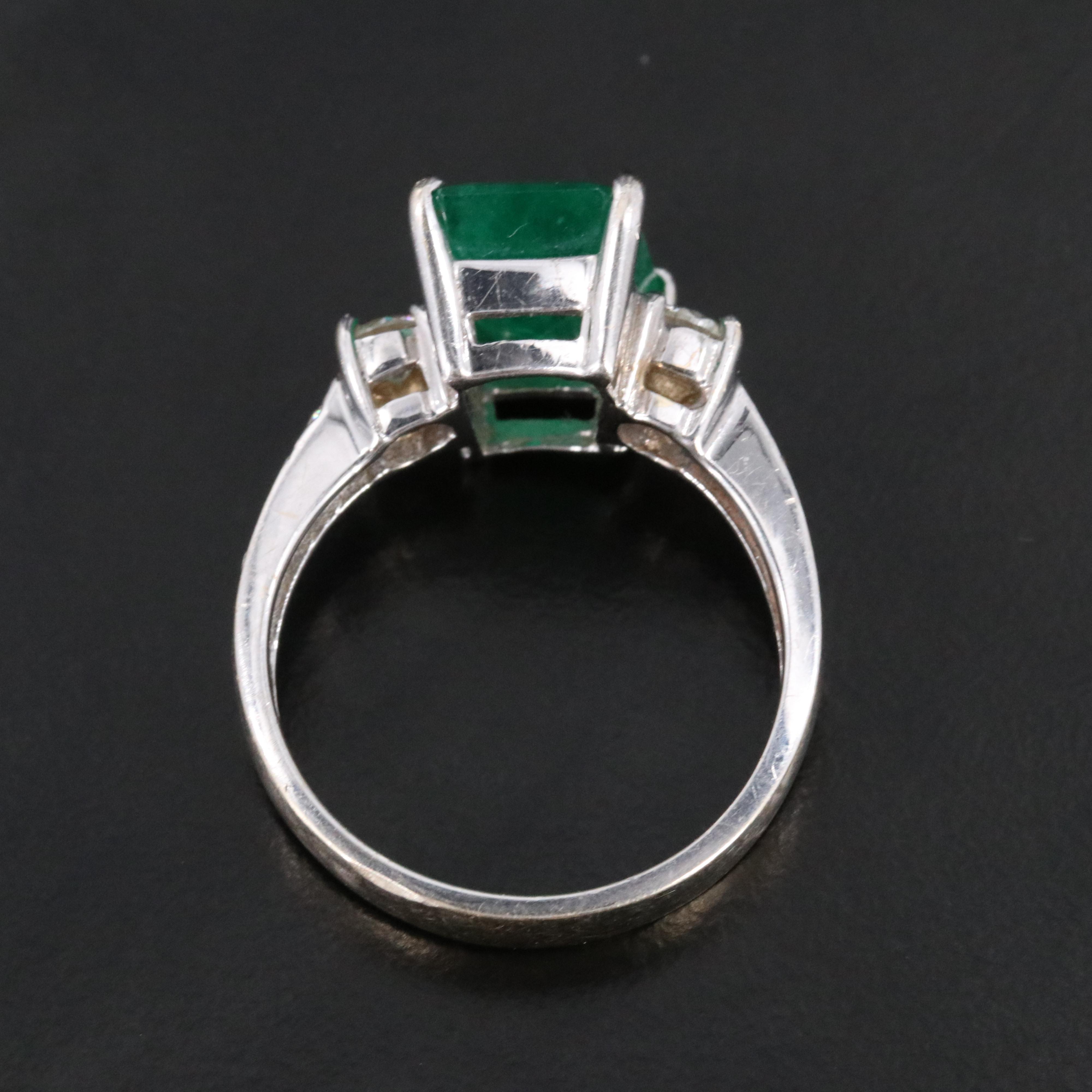 18K 2.82 CT Emerald and Diamond Ring