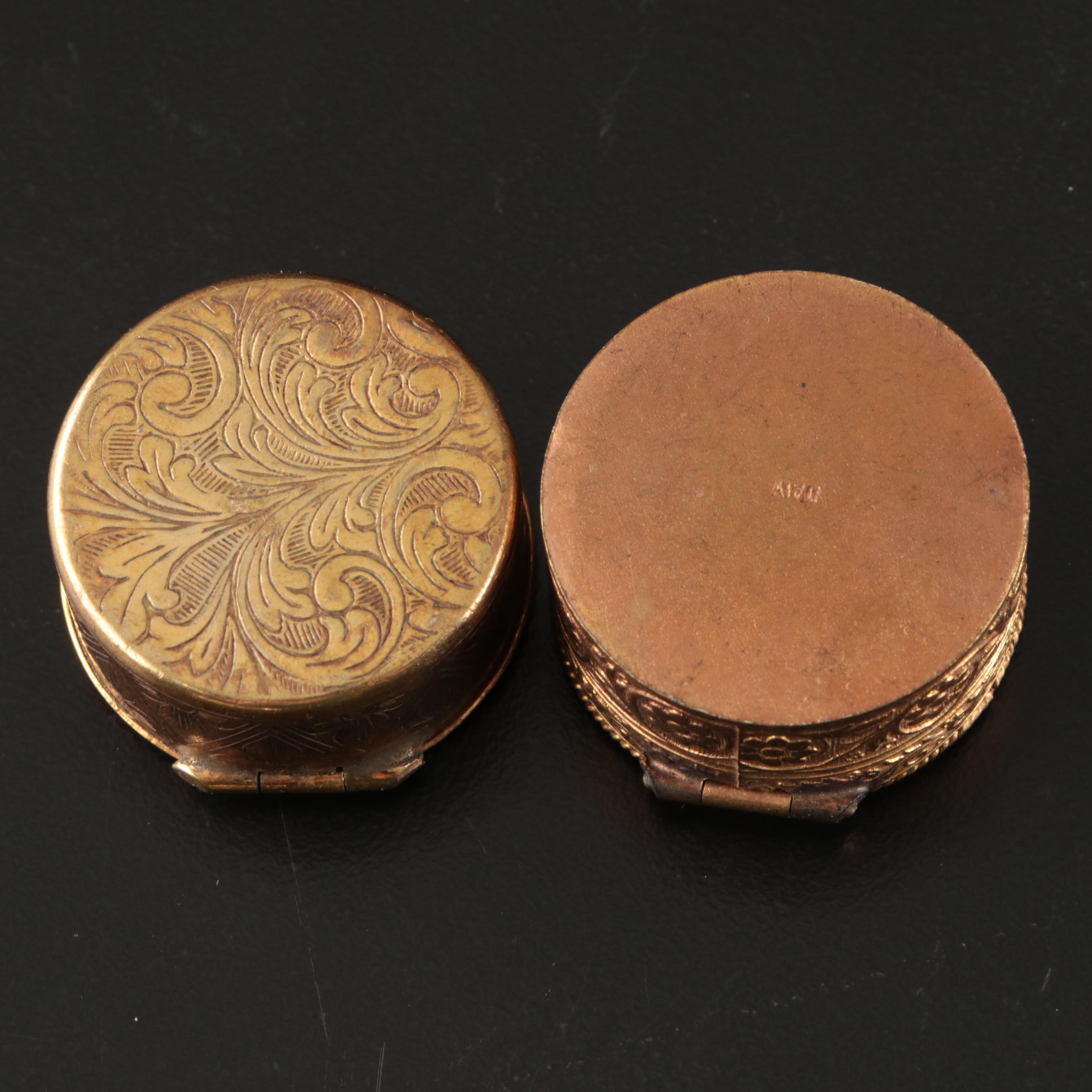 Murano Mosaic Pill Boxes, Opera Glasses, Miniature Ashtray and Monogrammed Pin