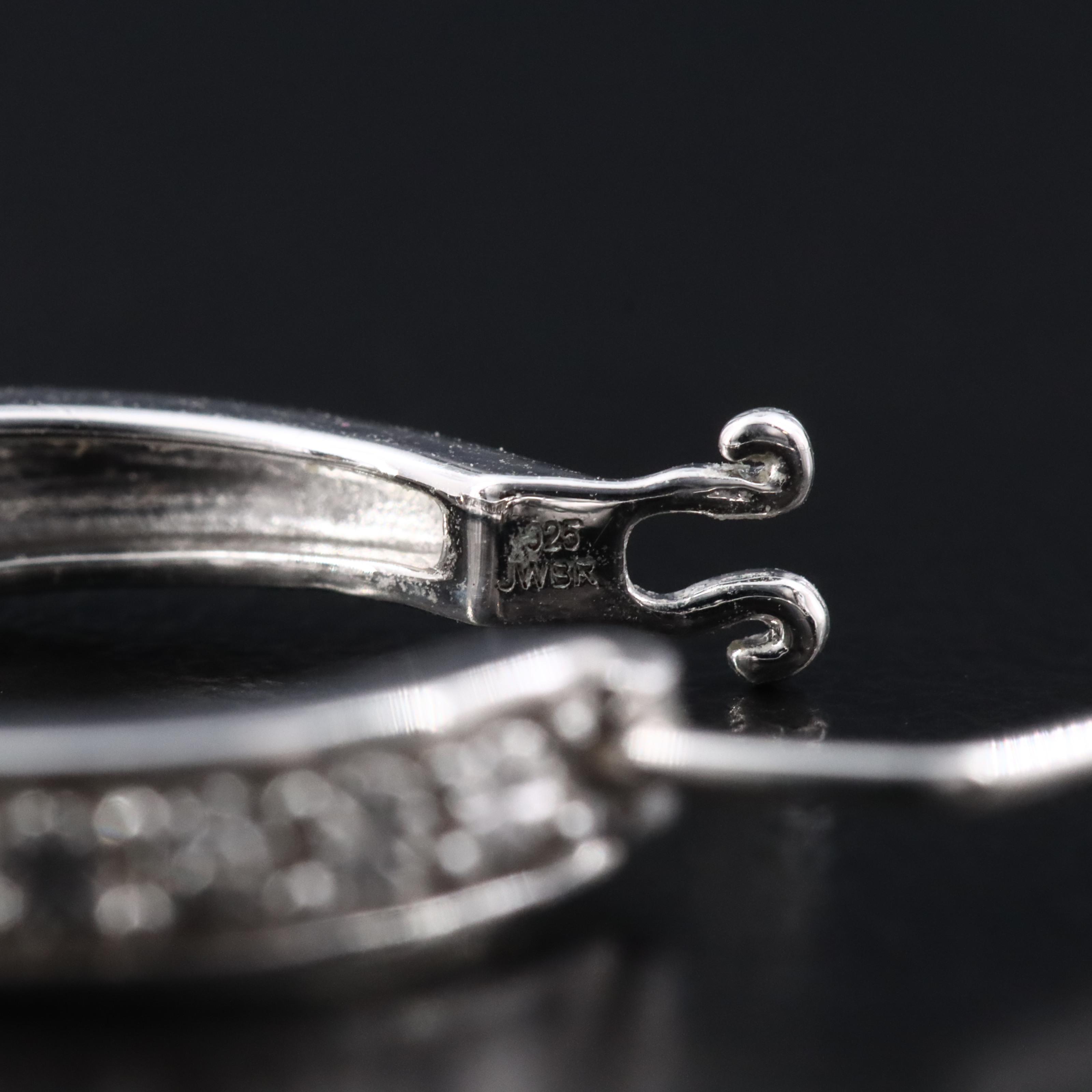 Sterling Diamond Hoops