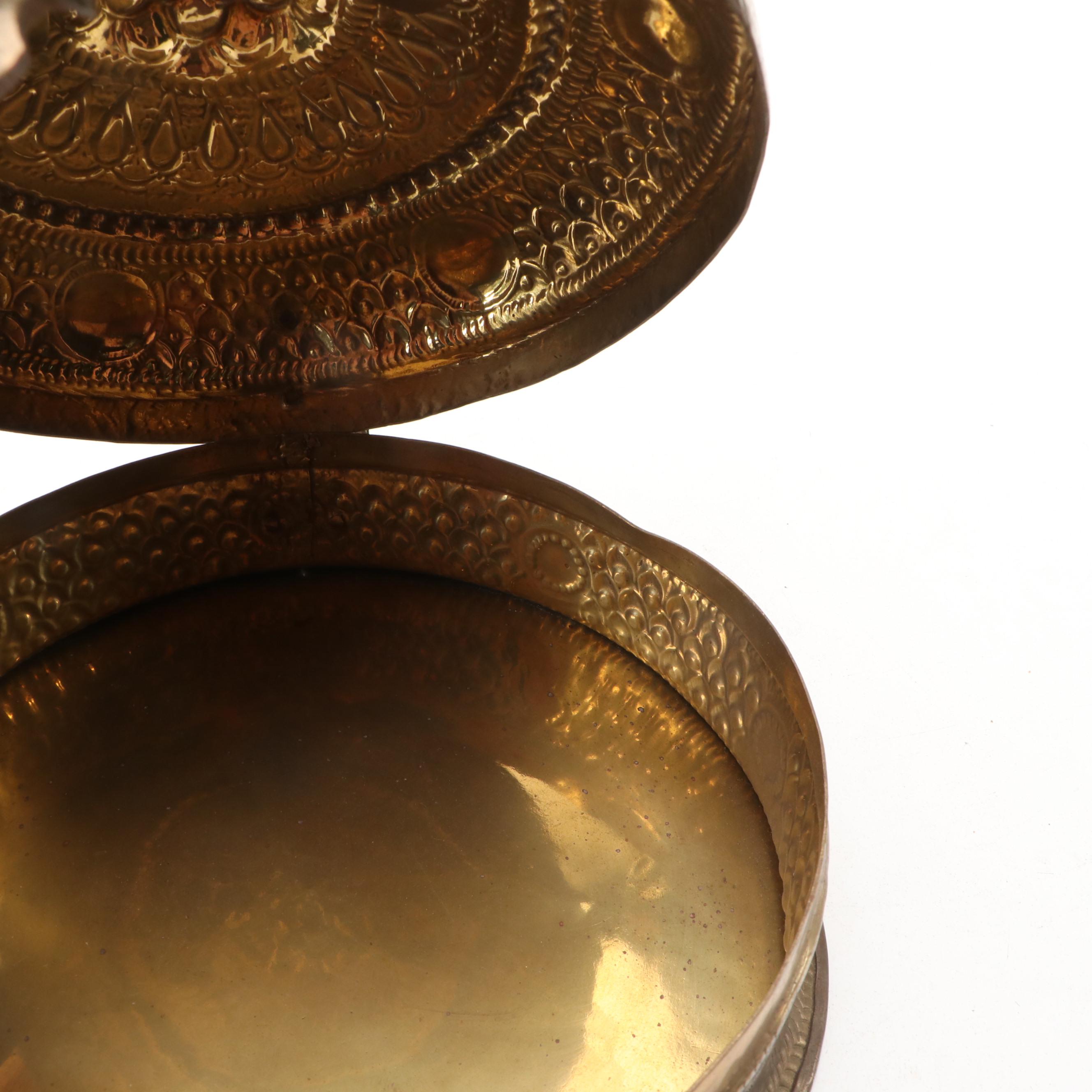 Indian Brass Chapati Bread Box, 20th Century