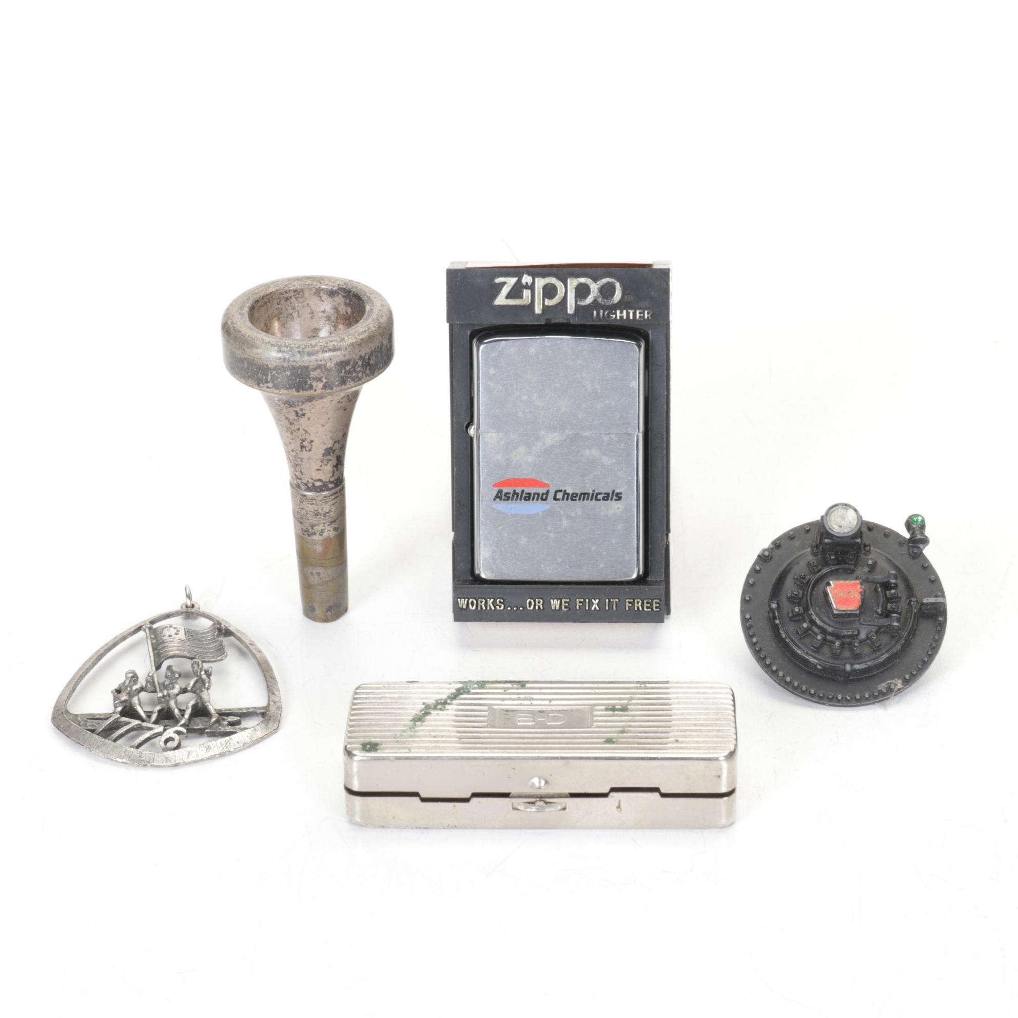 Zippo Lighter in Plastic Case, Bicentennial Memorabilia, B&D Needle Case & More