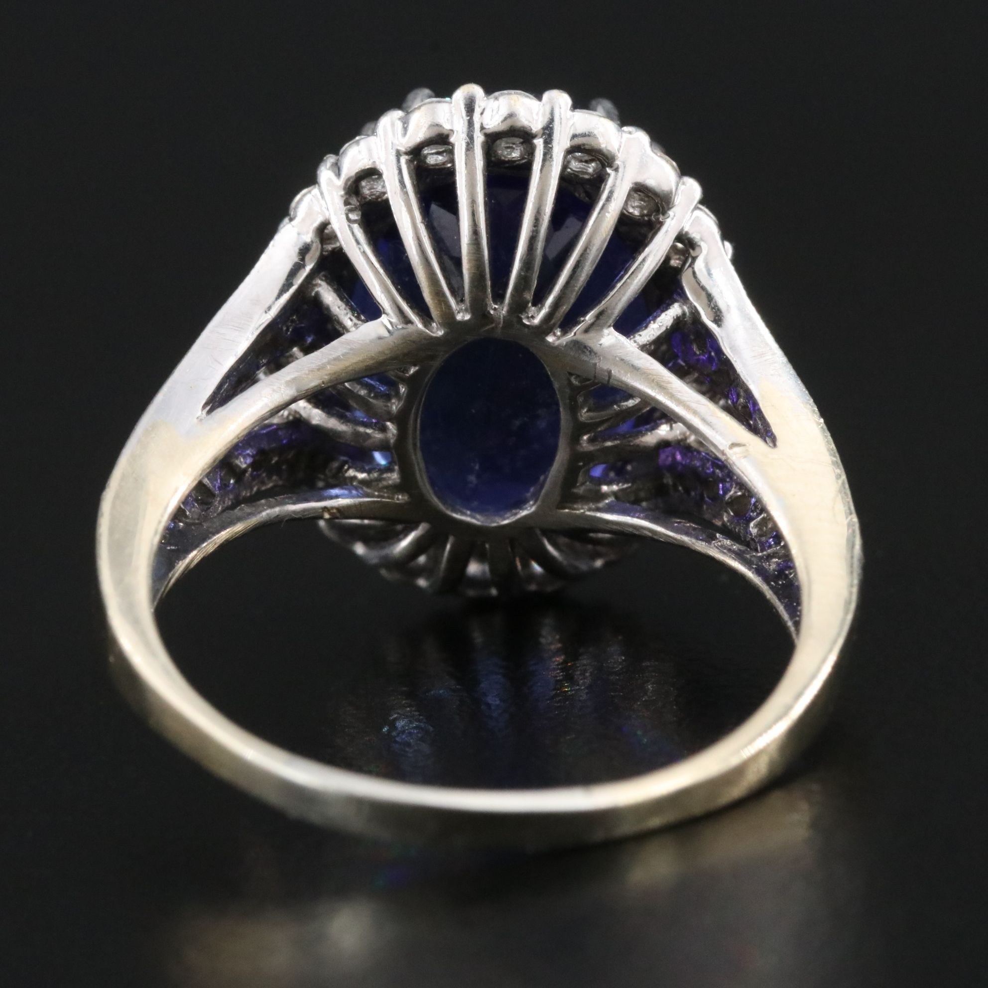 18K 7.01 CT Tanzanite and Diamond Ring