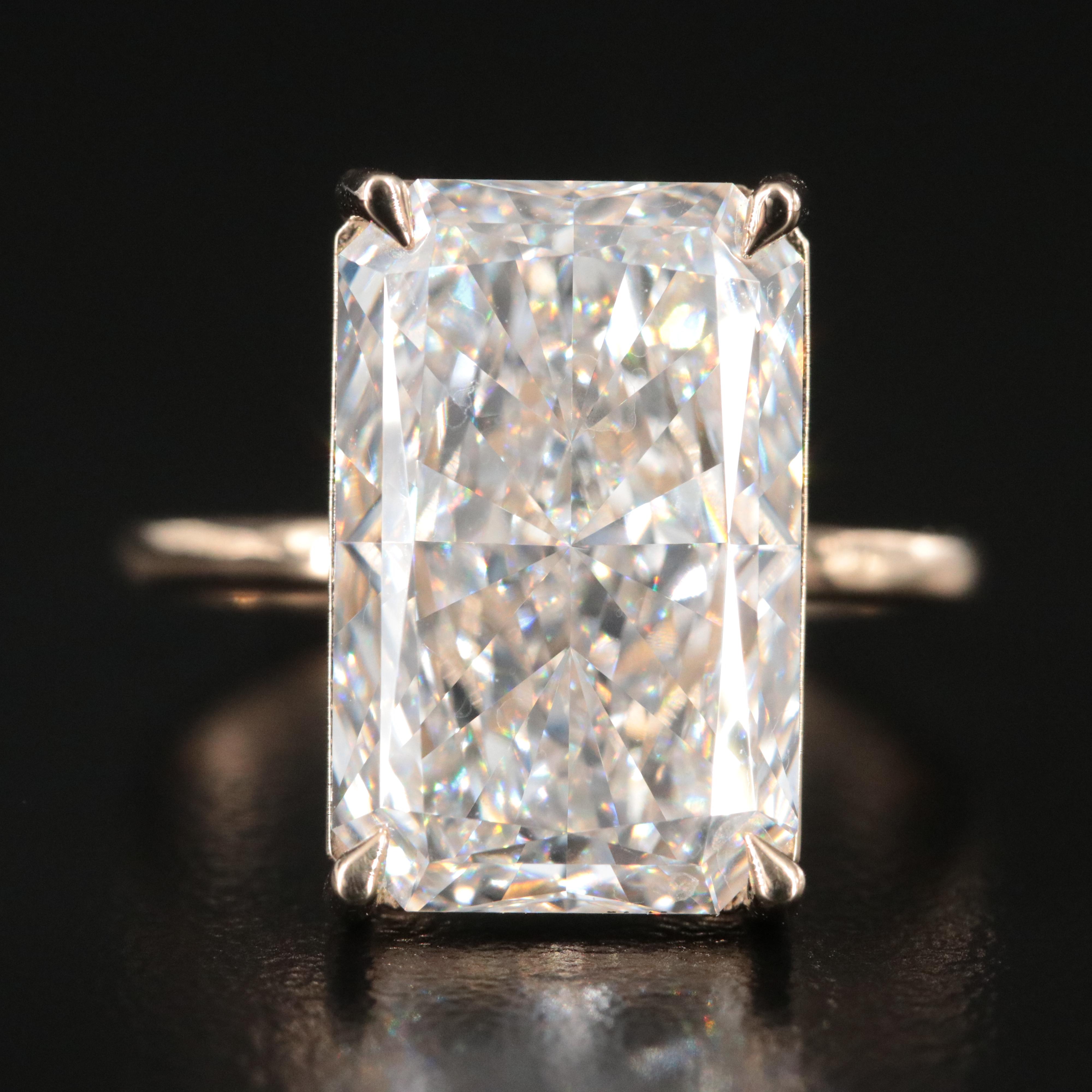 14K 9.02 CT Lab Grown Diamond Solitaire Ring with IGI Report