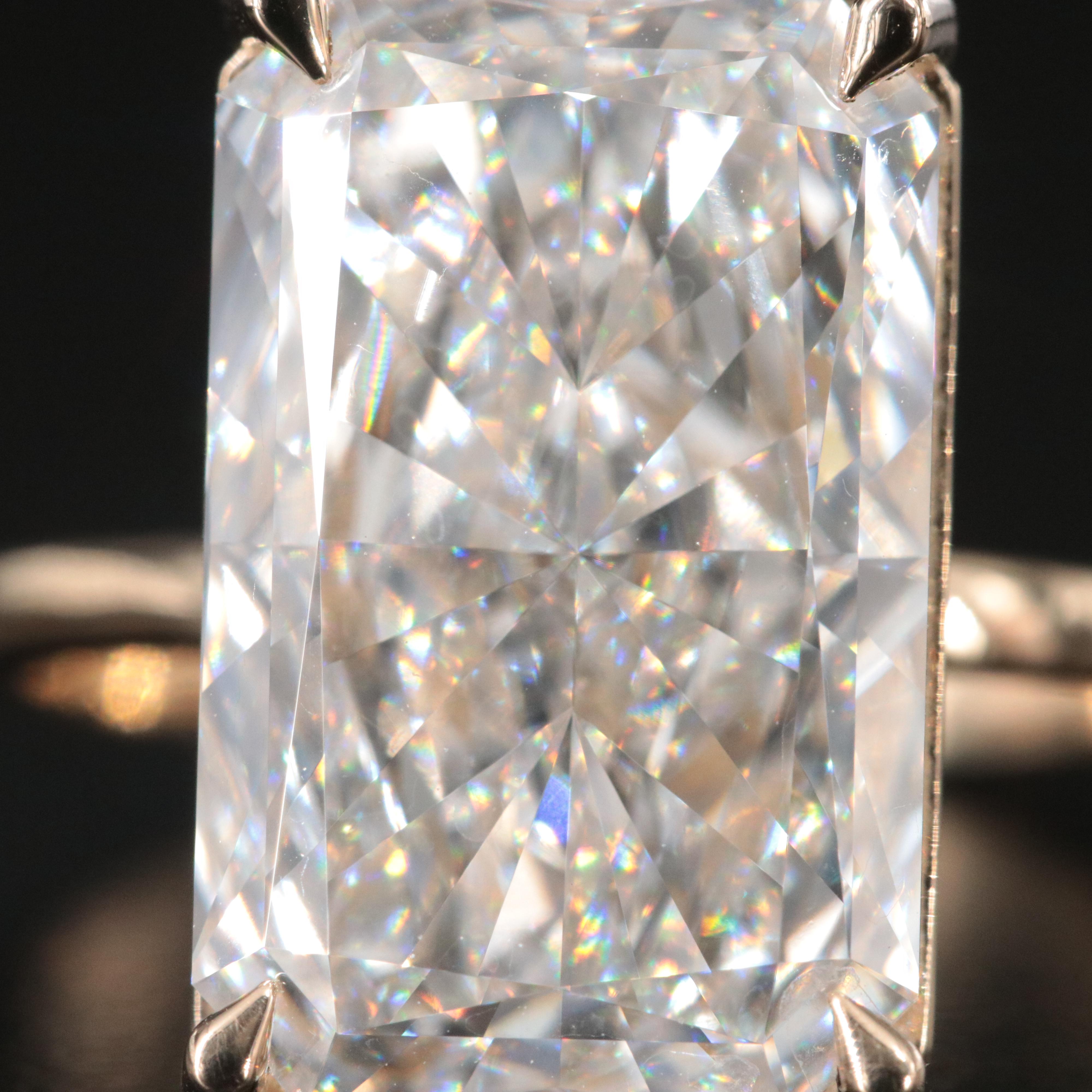 14K 9.02 CT Lab Grown Diamond Solitaire Ring with IGI Report