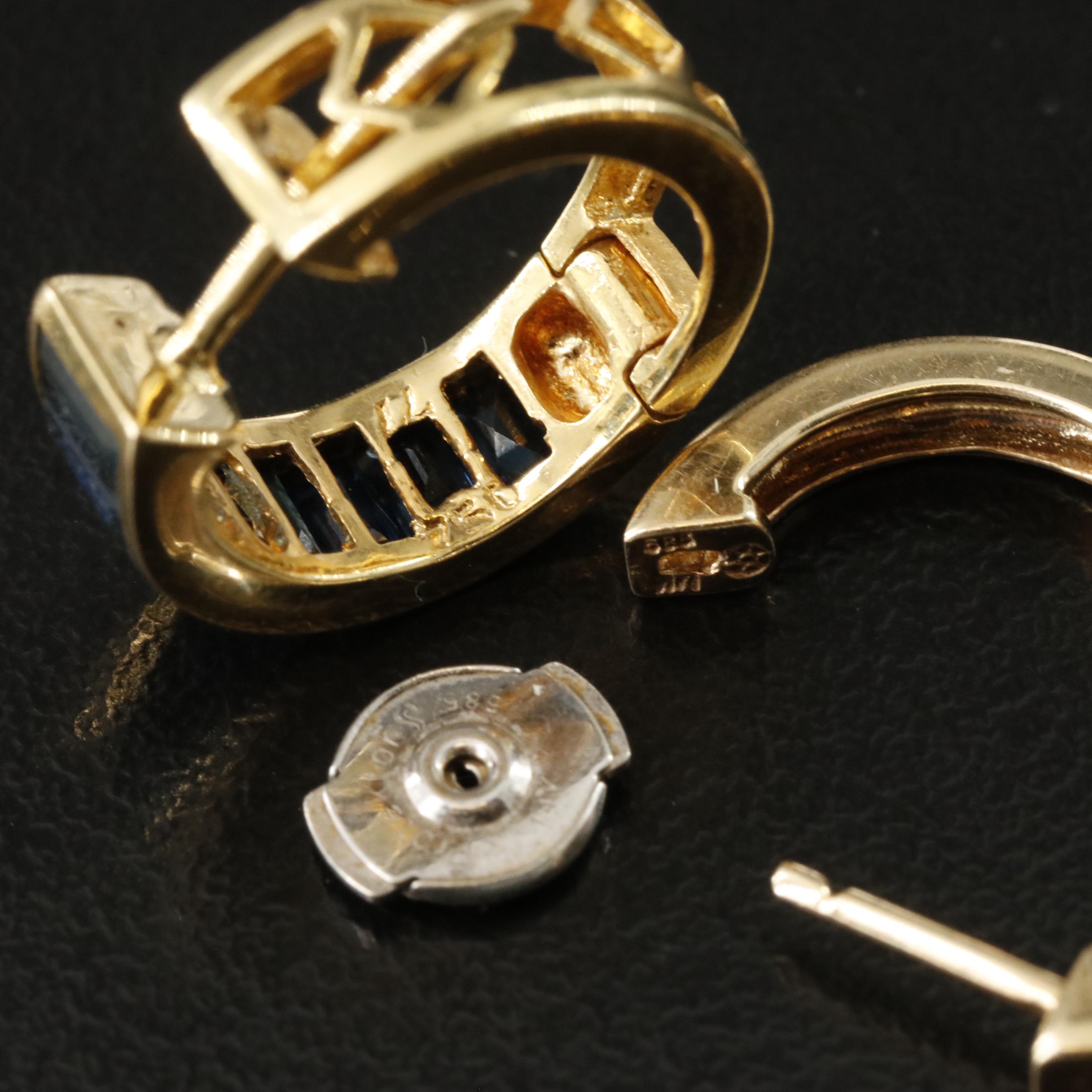 Scrap 14K and 18K Earrings with Diamonds, Emeralds and Sapphires