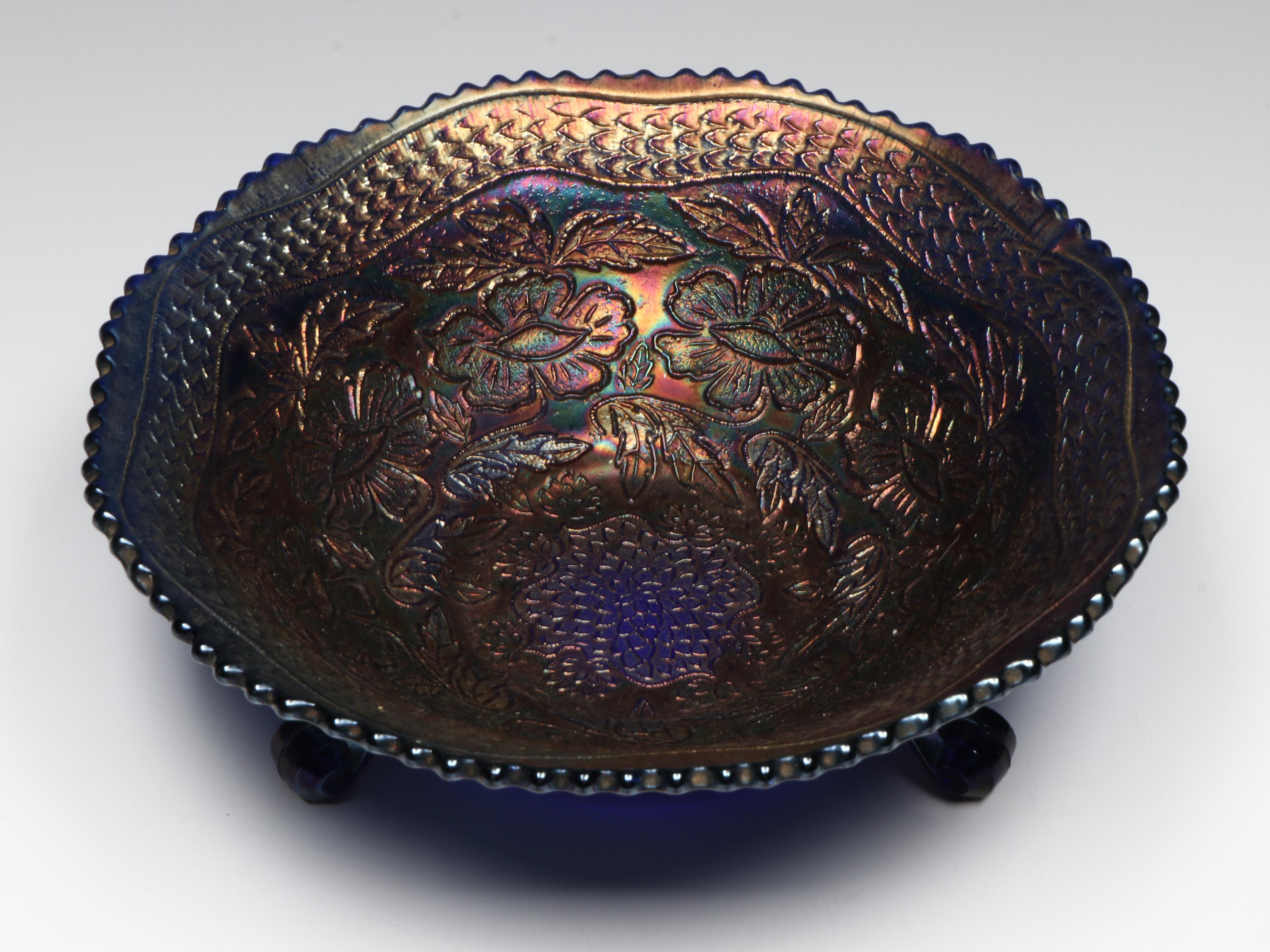 Fenton Butterfly and Berries with Other Carnival Glass Bowl