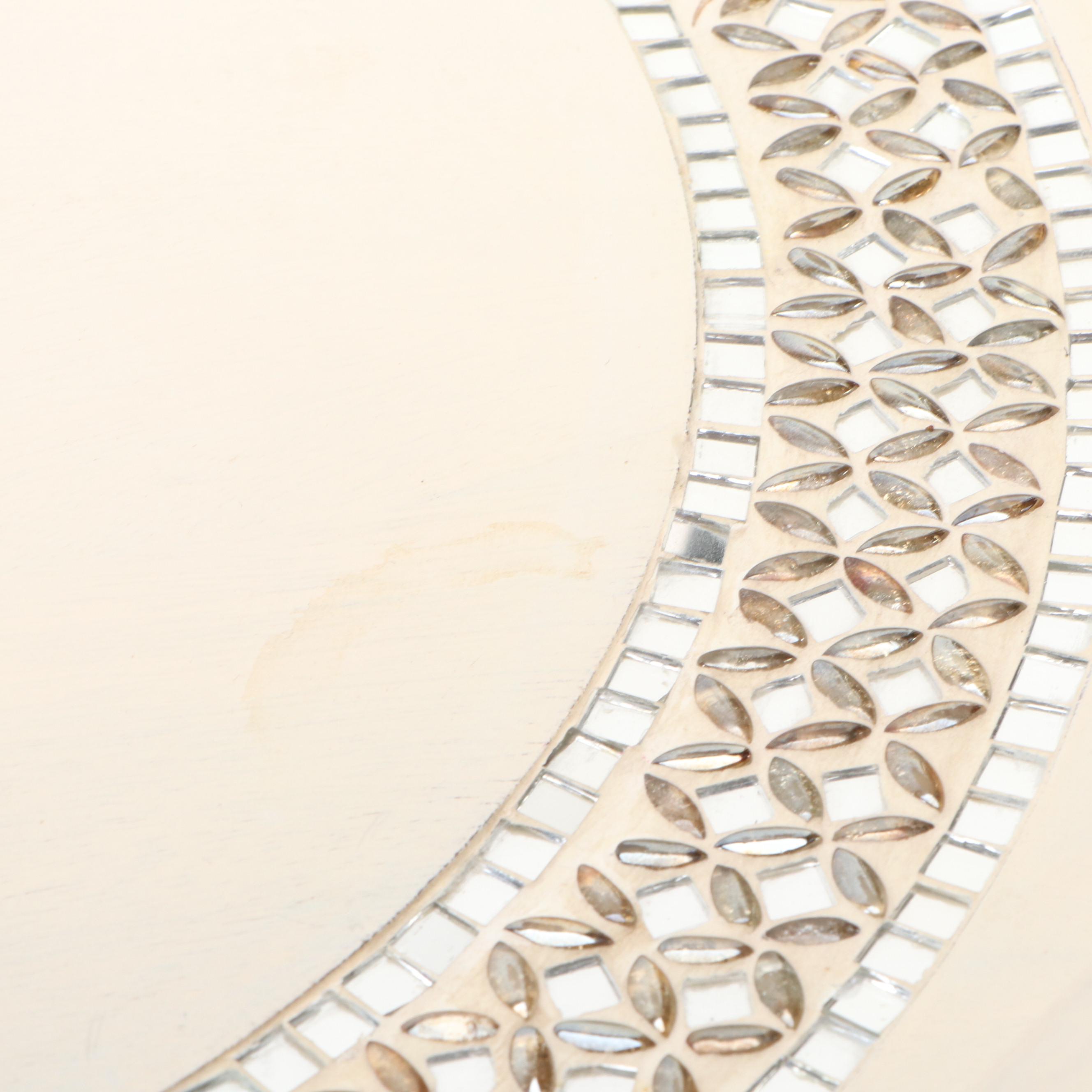 Pier 1 Wooden Tray with Metallic Glazed Vases