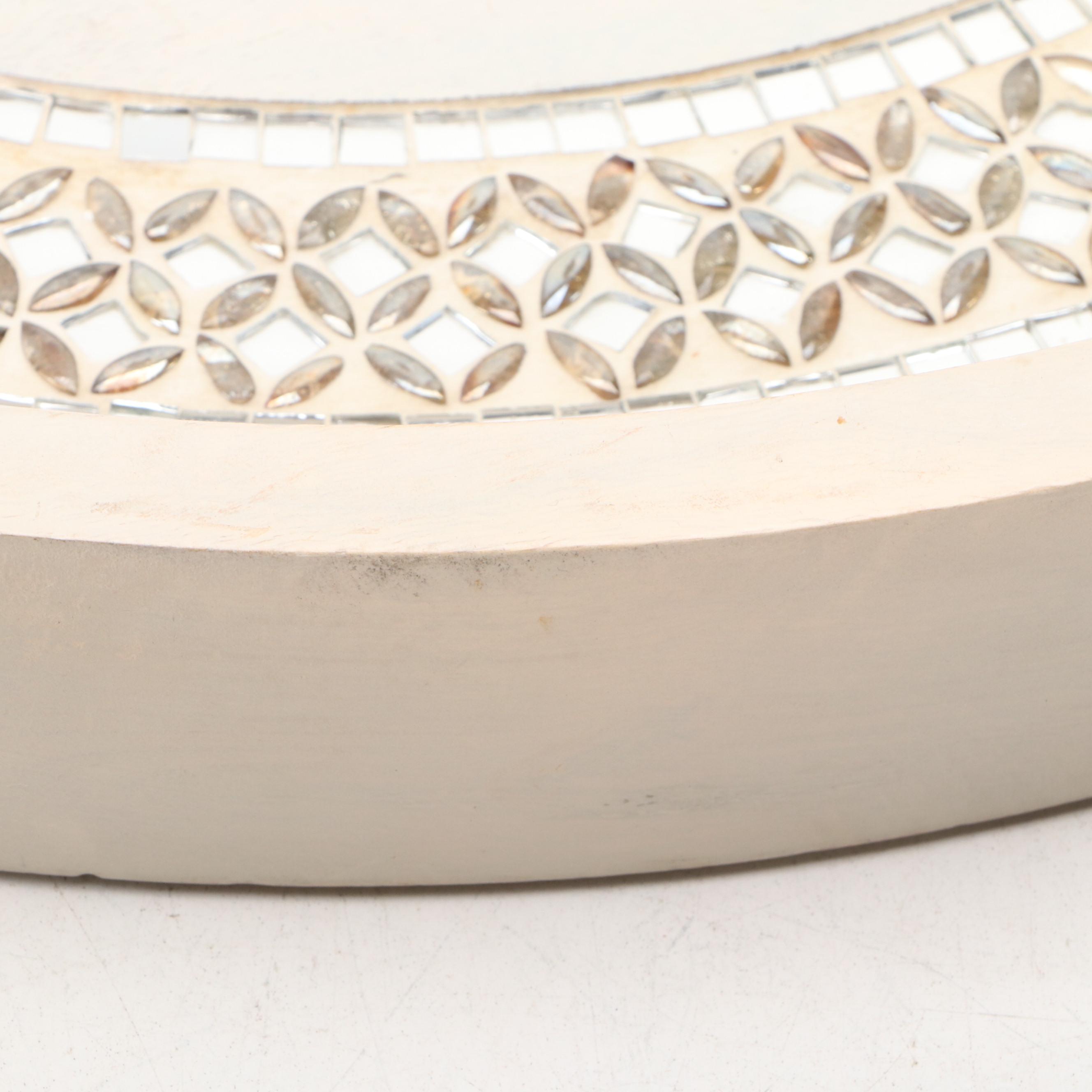 Pier 1 Wooden Tray with Metallic Glazed Vases