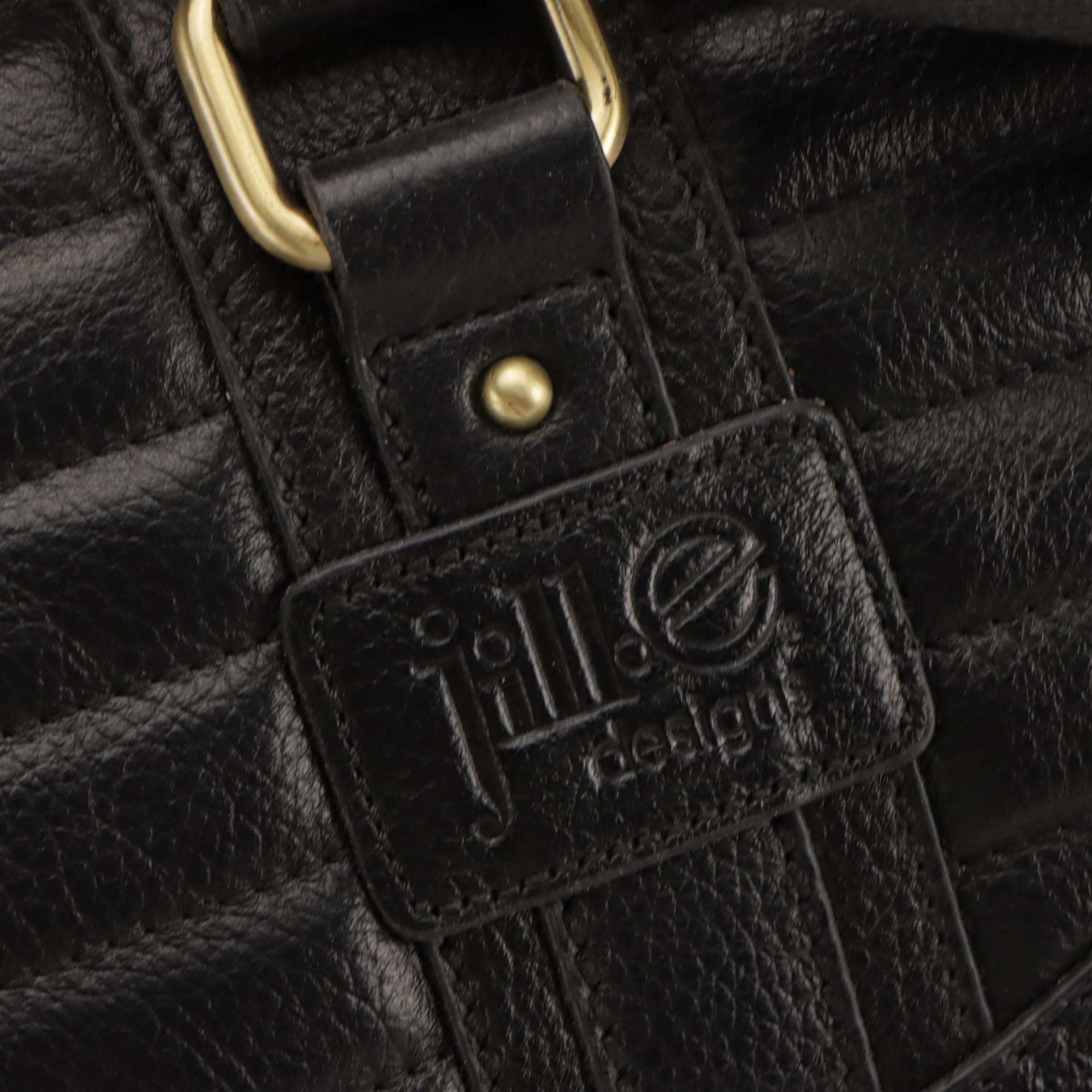 Lambertson Truex and Jill. E. Front-Flap Briefcase Bags in Black Grained Leather